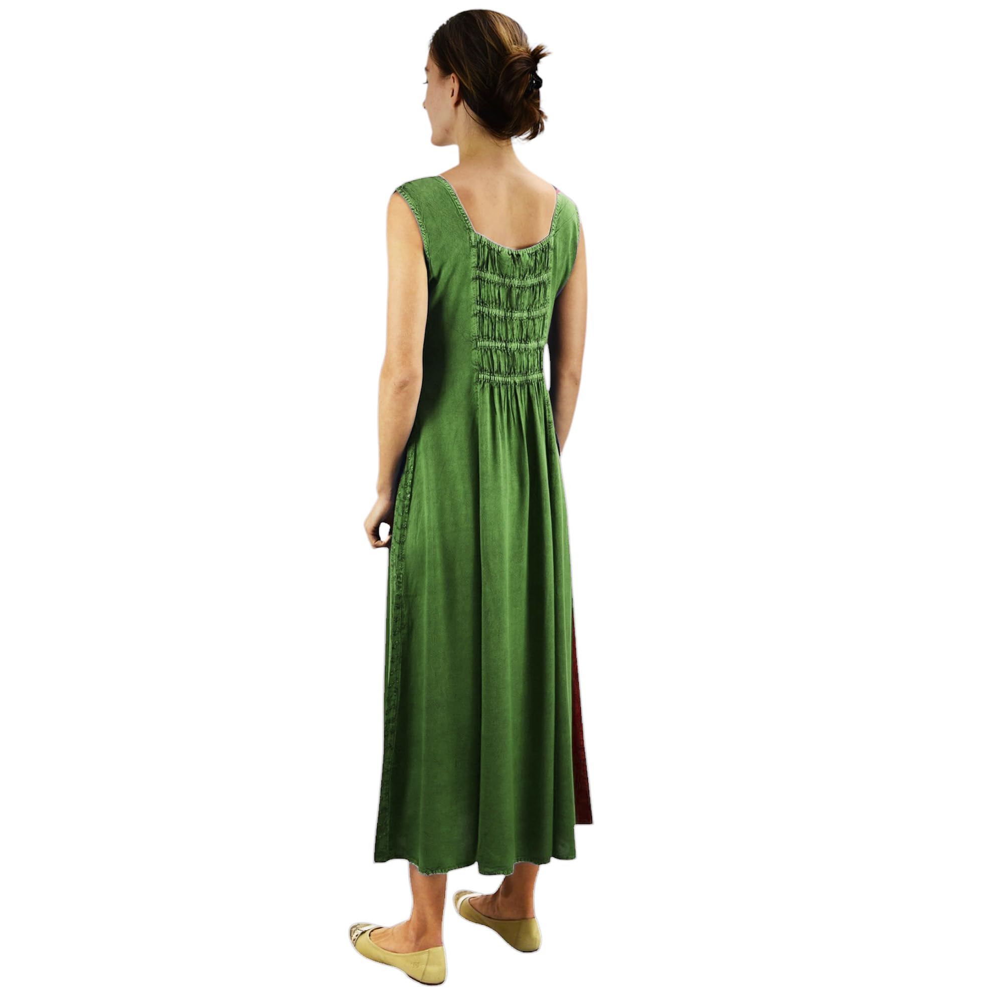 Agan Traders Women's 2025 Spring Sleeveless Maxi Dress - Floral Embroidered Long Sun Dress with Short Sleeves | Perfect for Beach Vacations, Summer Parties & Casual Outings