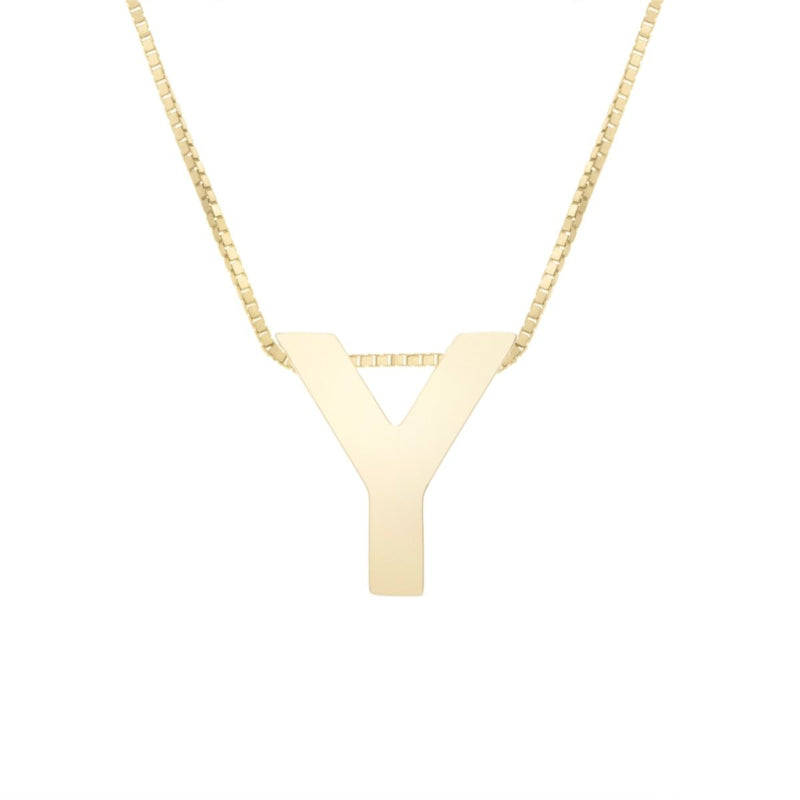14K Gold Block Letter Initial Necklace - Personalized Monogram Pendant for Women - Perfect for Birthdays, Anniversaries & Gifts
