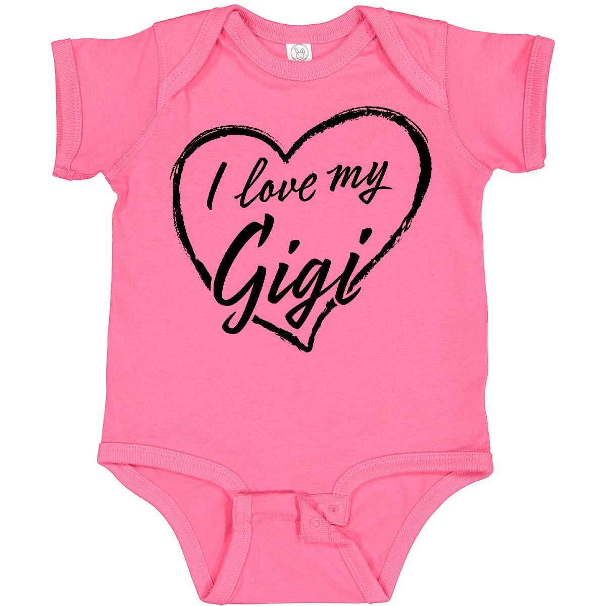 Inktastic I Love My Gigi Black Chalk Heart Baby Bodysuit - Soft Cotton Onesie for Grandparents Day, Family Reunions & Photo Shoots