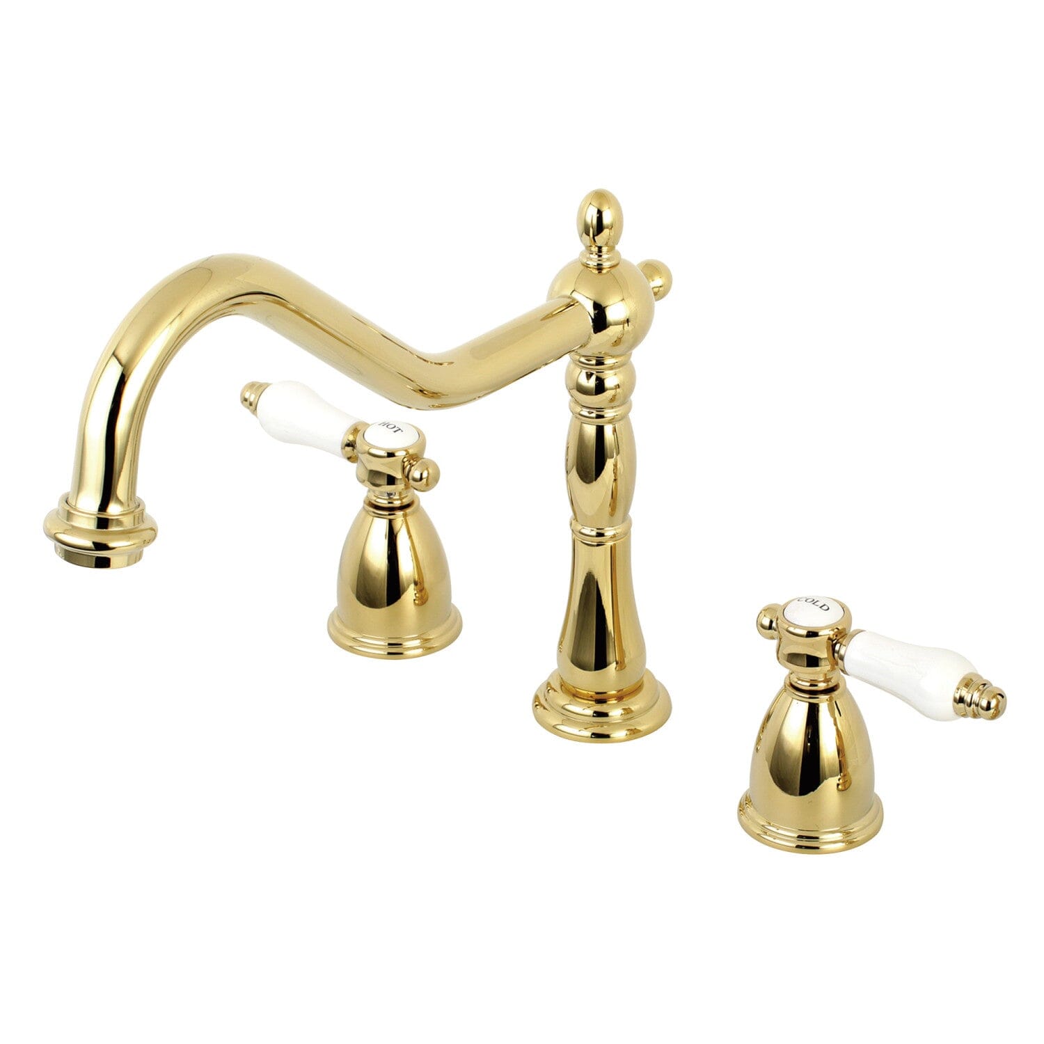 Bel Air Double Handle Widespread Kitchen Faucet - Brushed Nickel Finish, High Arc Spout for Modern Kitchens | Perfect for Washing Dishes, Filling Pots & Cleaning Vegetables