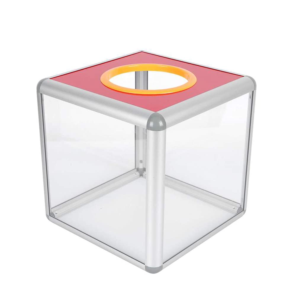 KAFENDA 20x20x20 Inch Clear Acrylic Donation Ballot Box - Fundraising Box, Suggestion Box, Voting Box for Events, Schools, and Offices - Durable & Transparent Desktop Display
