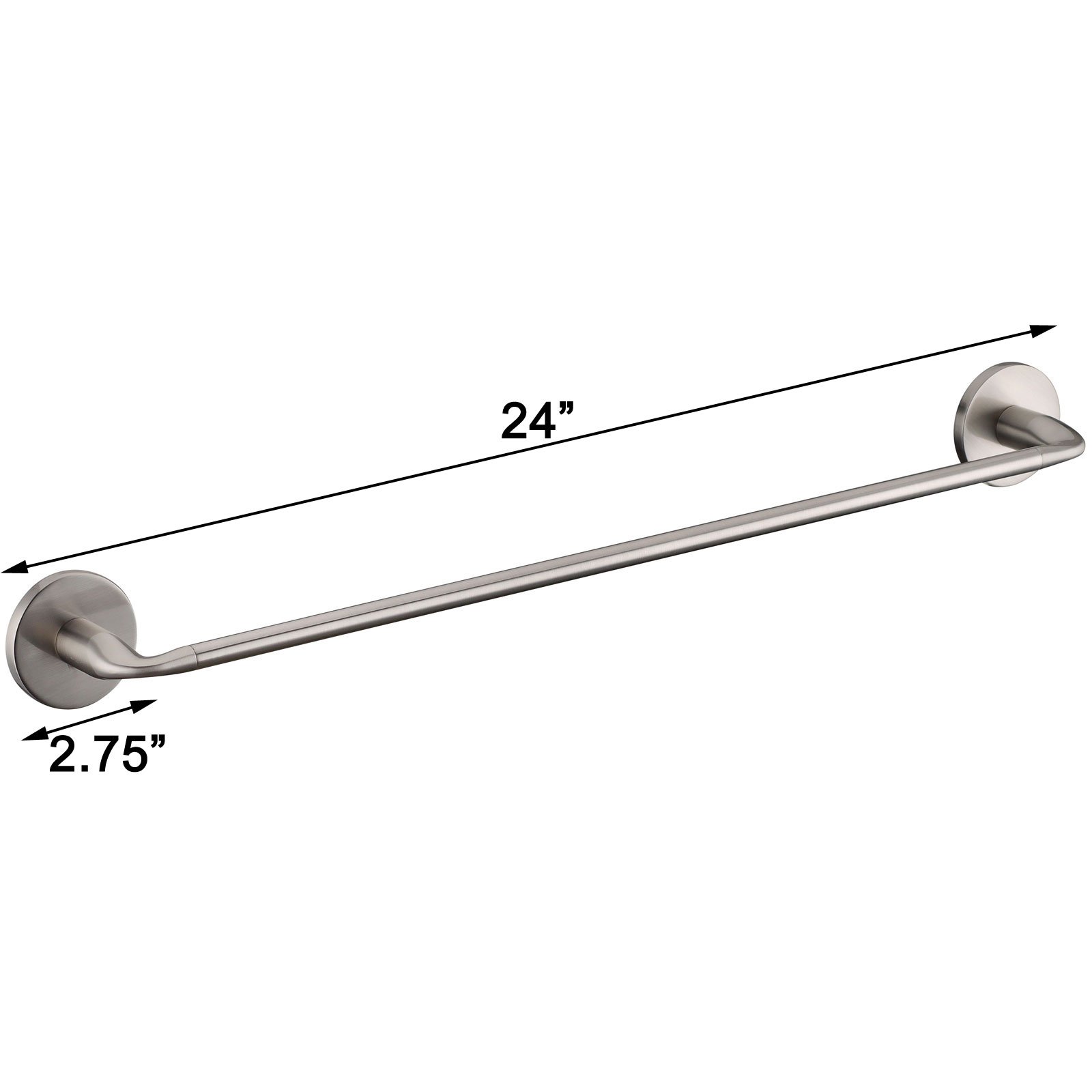 ELIMAX Brushed Nickel 24-Inch Towel Bar Set - 4-Piece Bathroom Hardware for Modern Homes | Perfect for Bathrooms, Powder Rooms & Spa Retreats