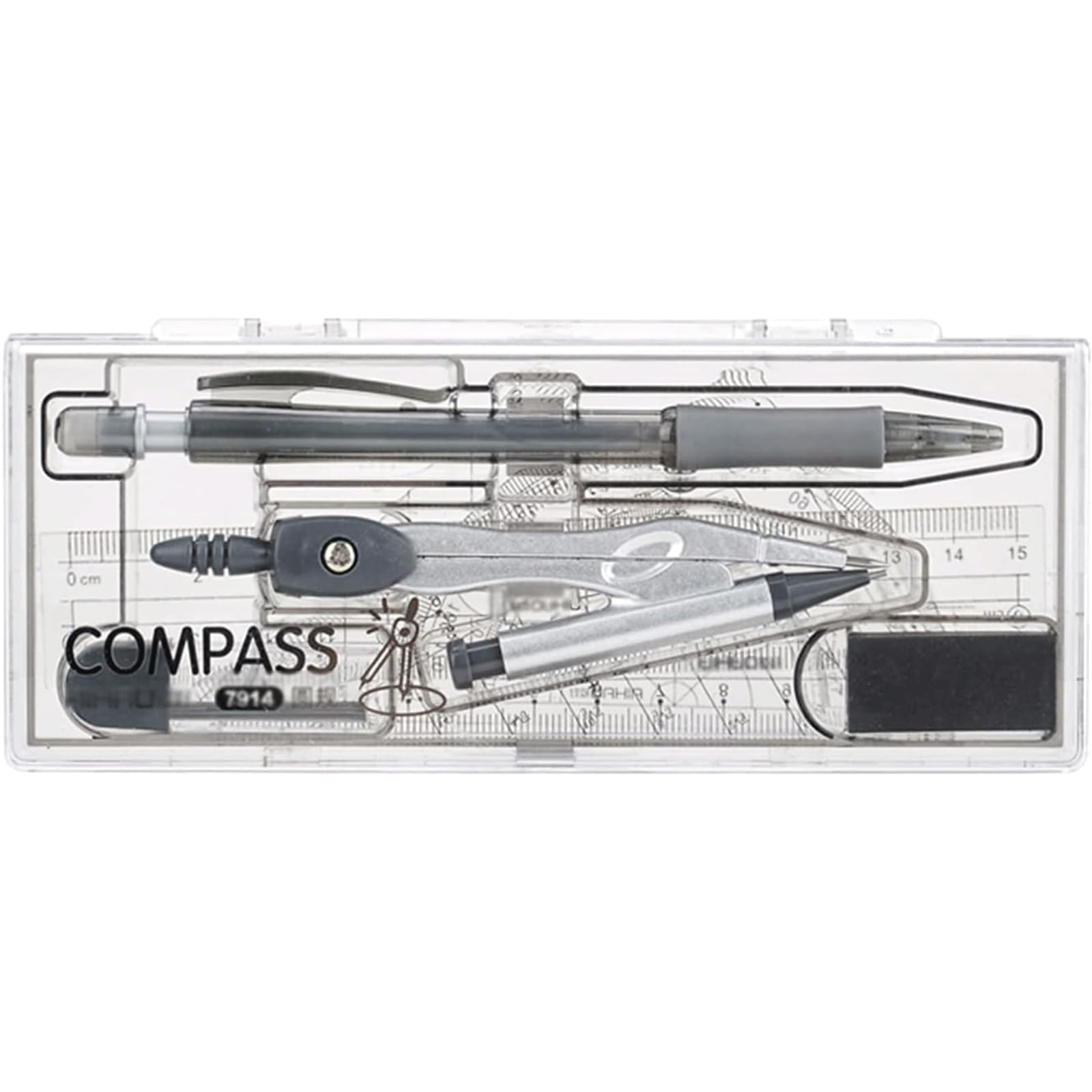 Premium Metal Math Compass Set - Geometry & Drafting Tools Kit with Compass, Ruler, Mechanical Pencil & Protractor for Students, Engineers & Artists - Perfect for School, Technical Drawing & Architectural Design