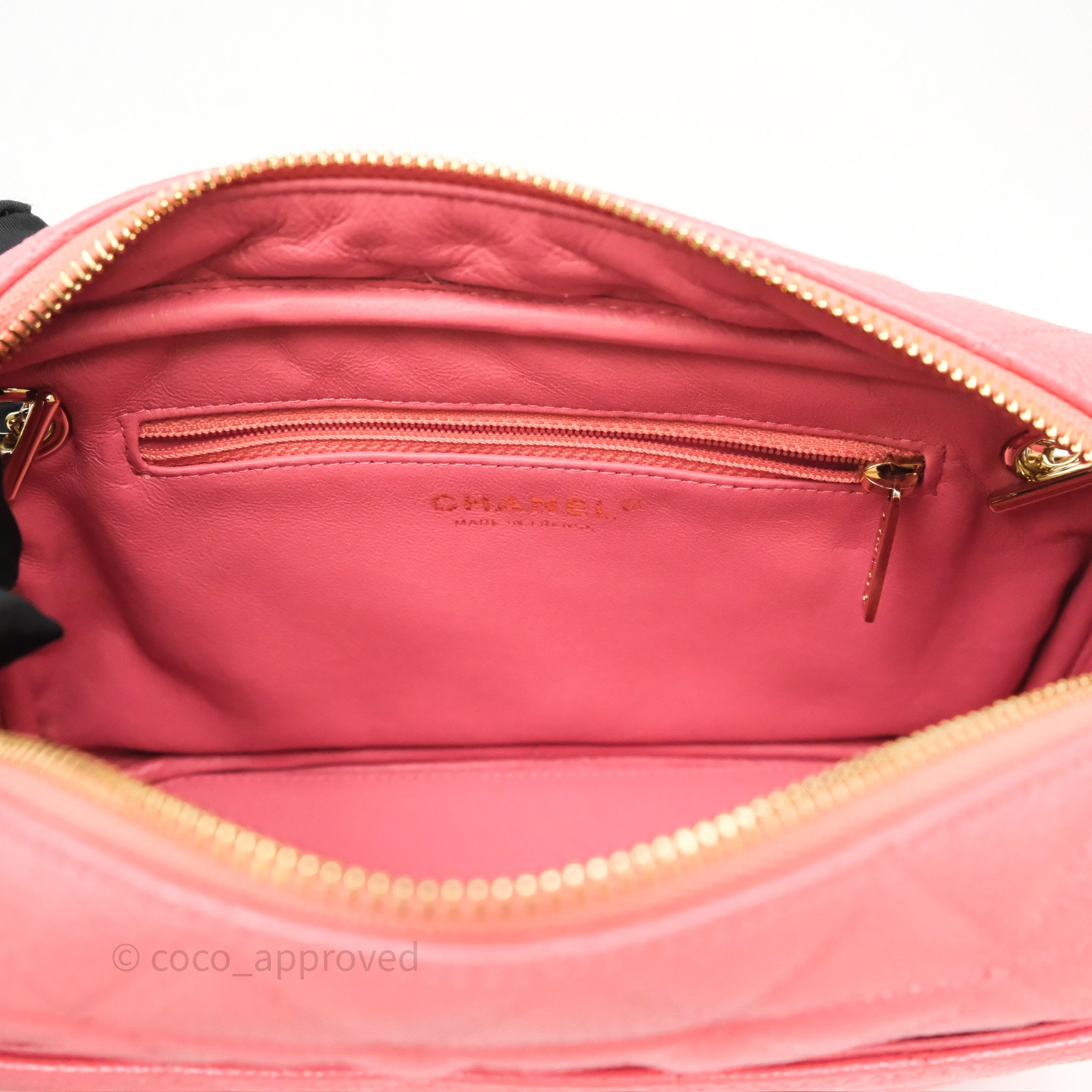 Chanel Quilted Pink Shiny Caviar Camera Bag with Gold Hardware - Luxury Crossbody Bag for Women, Perfect for Date Night & Special Occasions