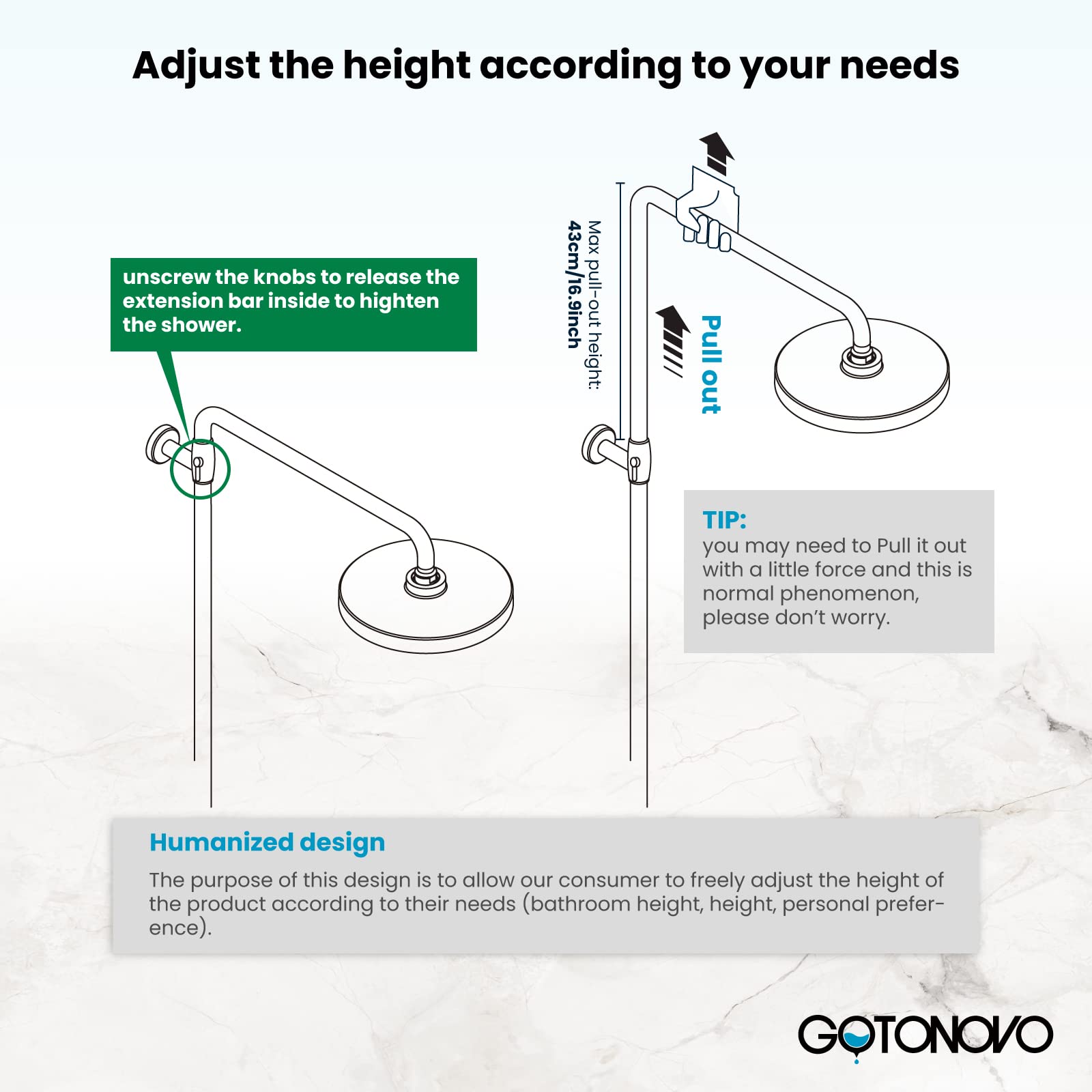 Gotonovo 8 Inch Wall Mounted Outdoor Shower System - Exposed Bathroom Faucet with Adjustable Handheld Sprayer, Shower Head, Tub Spout & Double Cross Handles in Antique Brass - Perfect for Patio, Poolside, Garden & Luxury Bathroom Renovations