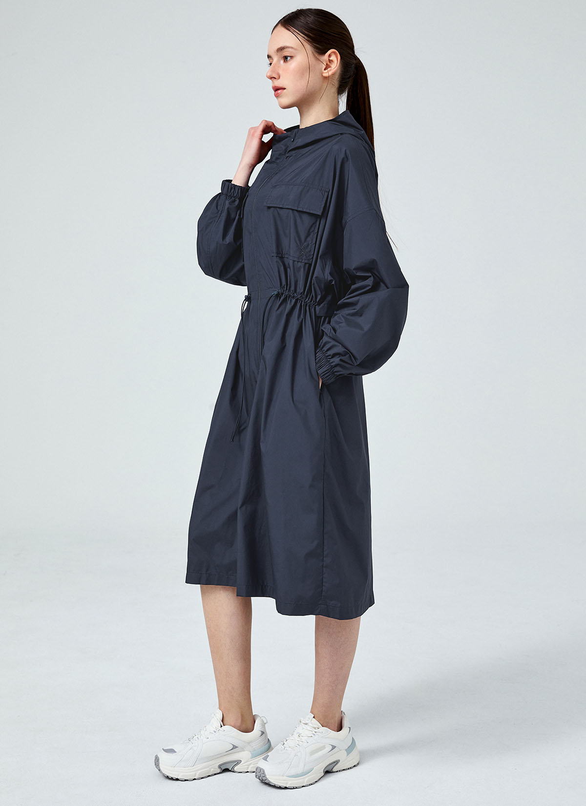 Airy Essential Maxi Hood Long Jacket - Lightweight Women's Outerwear for Spring & Fall - Perfect for Casual Outings, Travel & Layering