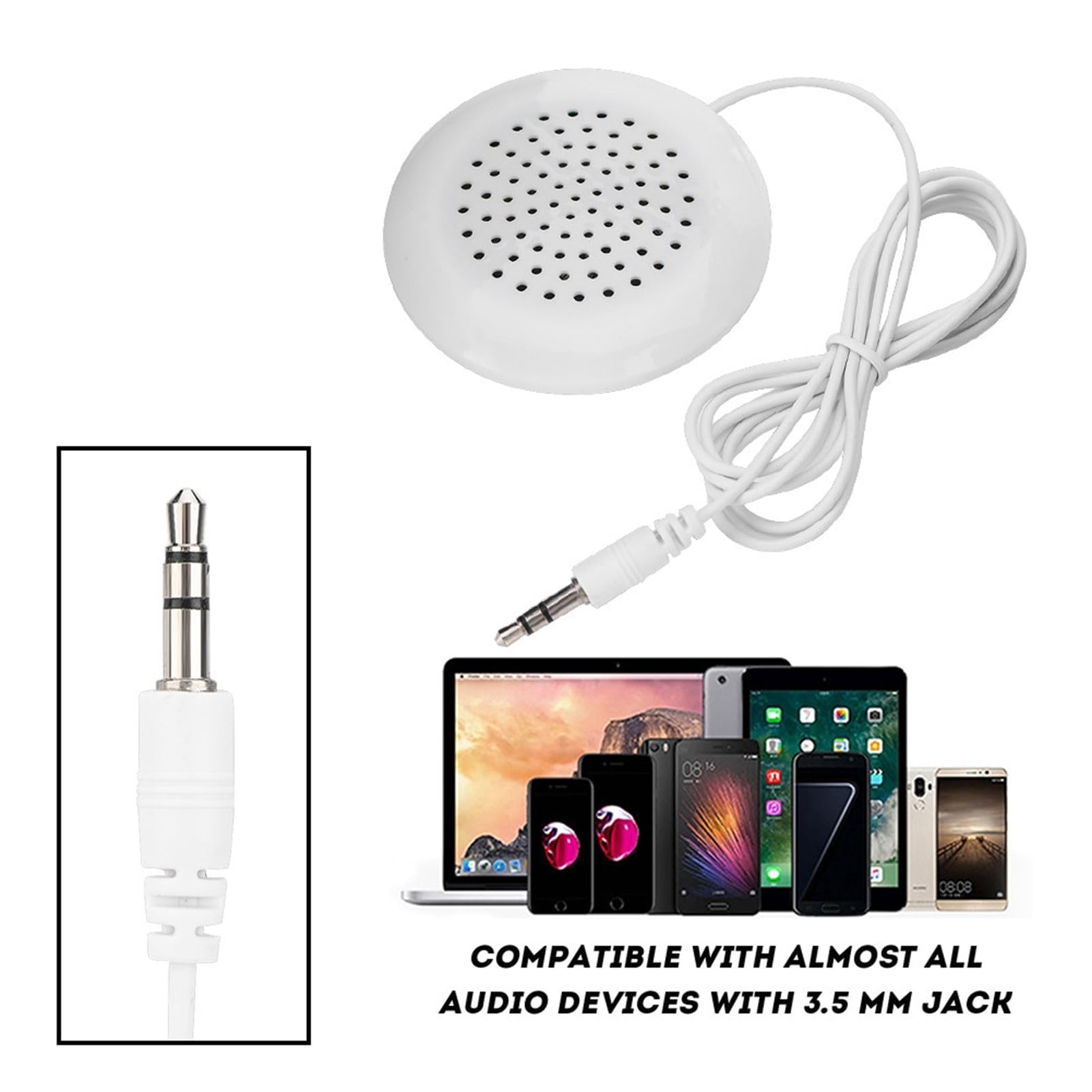 Wireless Stereo Under Pillow Speakers for Sleeping - 9×6×2 Inch Thin Design, 3.5mm Mini Speaker Compatible with MP3/Phone/CD - Perfect for Bedside, Travel & Meditation Relaxation