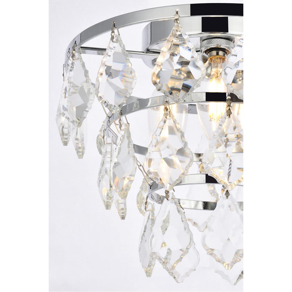 Ella 10 Inch Chrome Flush Mount Ceiling Light - Modern Indoor Lighting Fixture for Living Room, Bedroom & Kitchen | Energy Efficient LED Home Decor