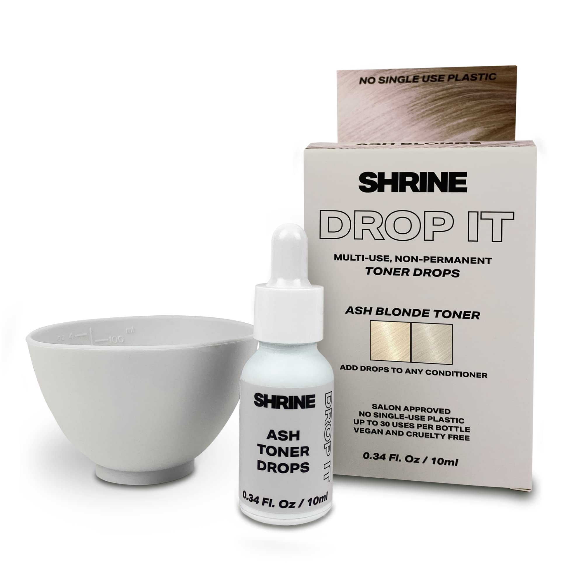 Shrine Drop It Hair Toner - Vegan & Cruelty-Free Temporary Hair Color with Natural Autumn & Winter Shades - Semi-Permanent Dye for Ash Blonde Hair - 200 Drops per Bottle - Perfect for DIY Hair Coloring at Home, Salon Styling, and Seasonal Hair Transformations
