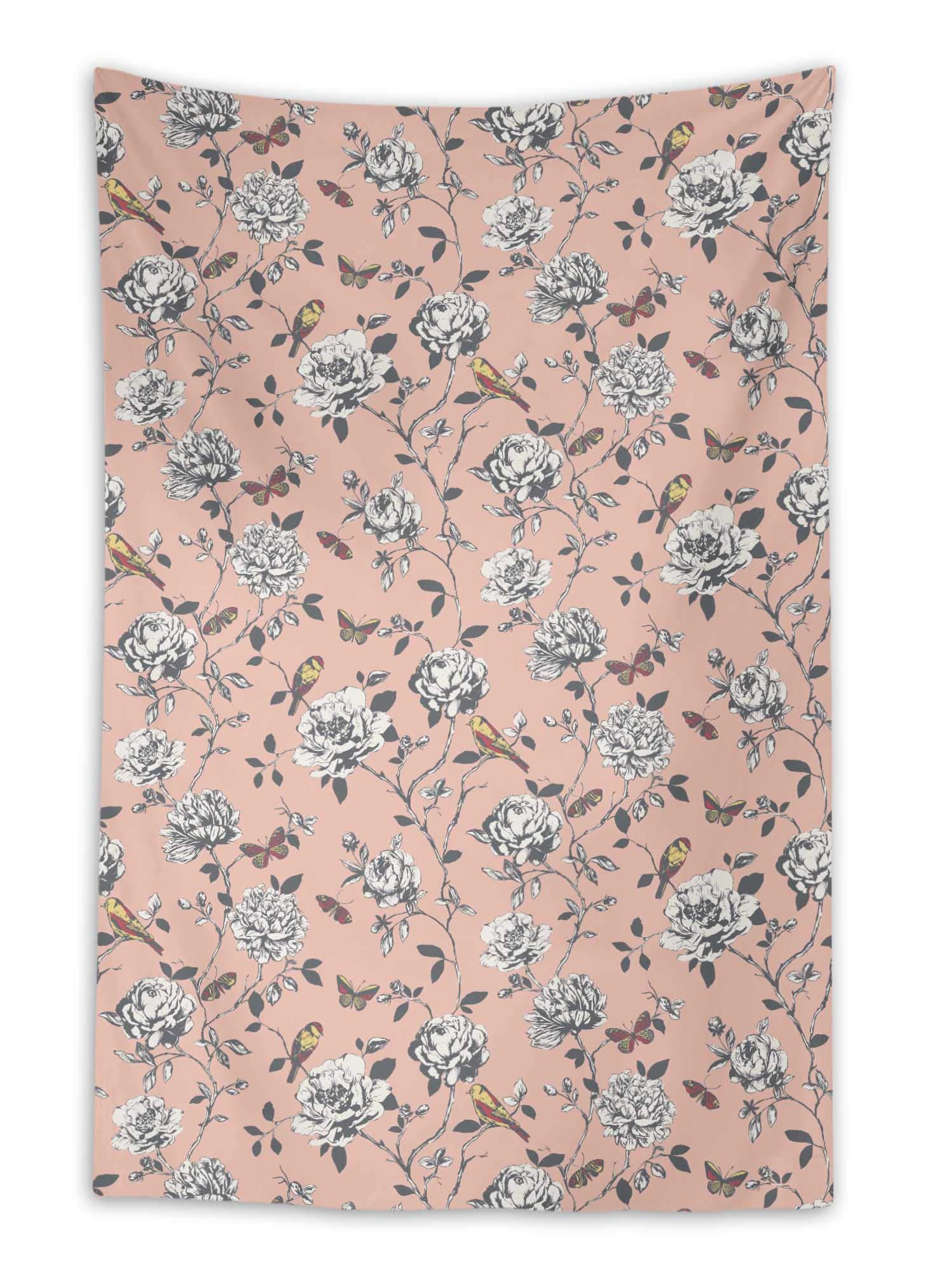 58 x 58 Inches Pink Bird & Floral Tapestry Wall Hanging - Boho Home Decor for Girls Room, Nursery, Bedroom, Dorm | Vibrant Wall Art for Kids & Teens | Perfect for Birthday Gifts & Room Makeovers