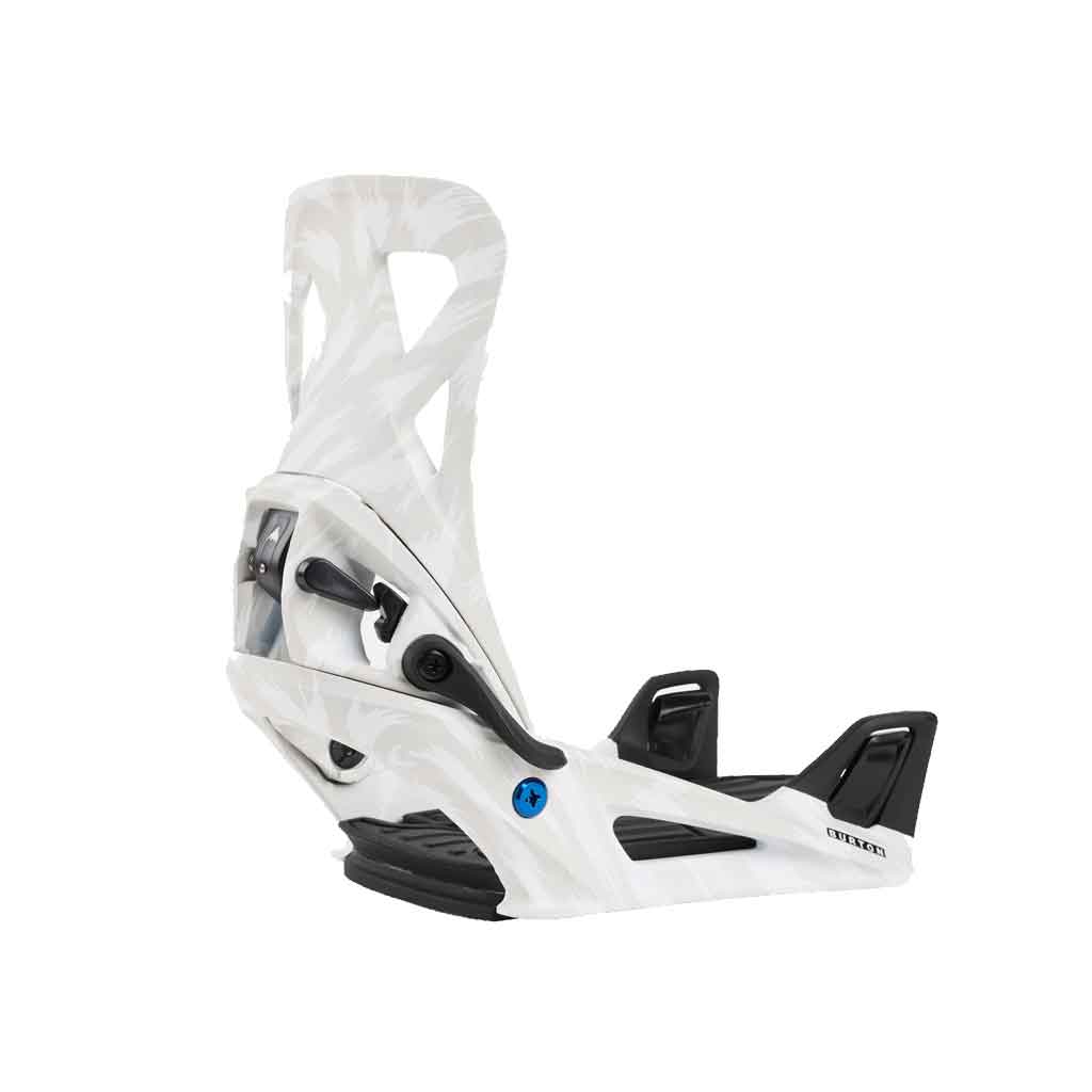 Burton 24/25 Step On Re:Flex Snowboard Bindings - Grey/White | Easy Entry System for All-Mountain Riding & Freestyle Snowboarding