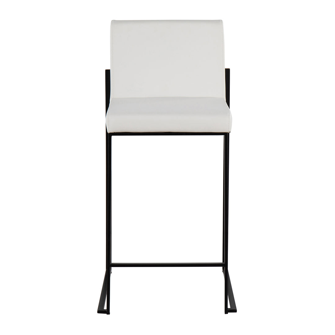 Fuji High Back Counter Stools Set of 2 - Modern Bar Stools for Kitchen Island, Breakfast Bar & Home Decor - Comfortable & Stylish Dining Chairs