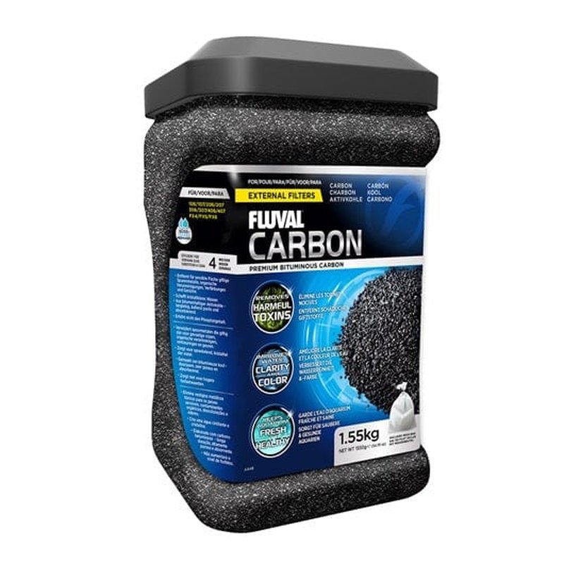 Fluval Premium Activated Carbon Filter Media - 1.55kg (3.4 lbs) for Aquarium, Fish Tank & Pond Water Purification | Removes Odors, Toxins & Discoloration | Ideal for Freshwater & Saltwater Systems