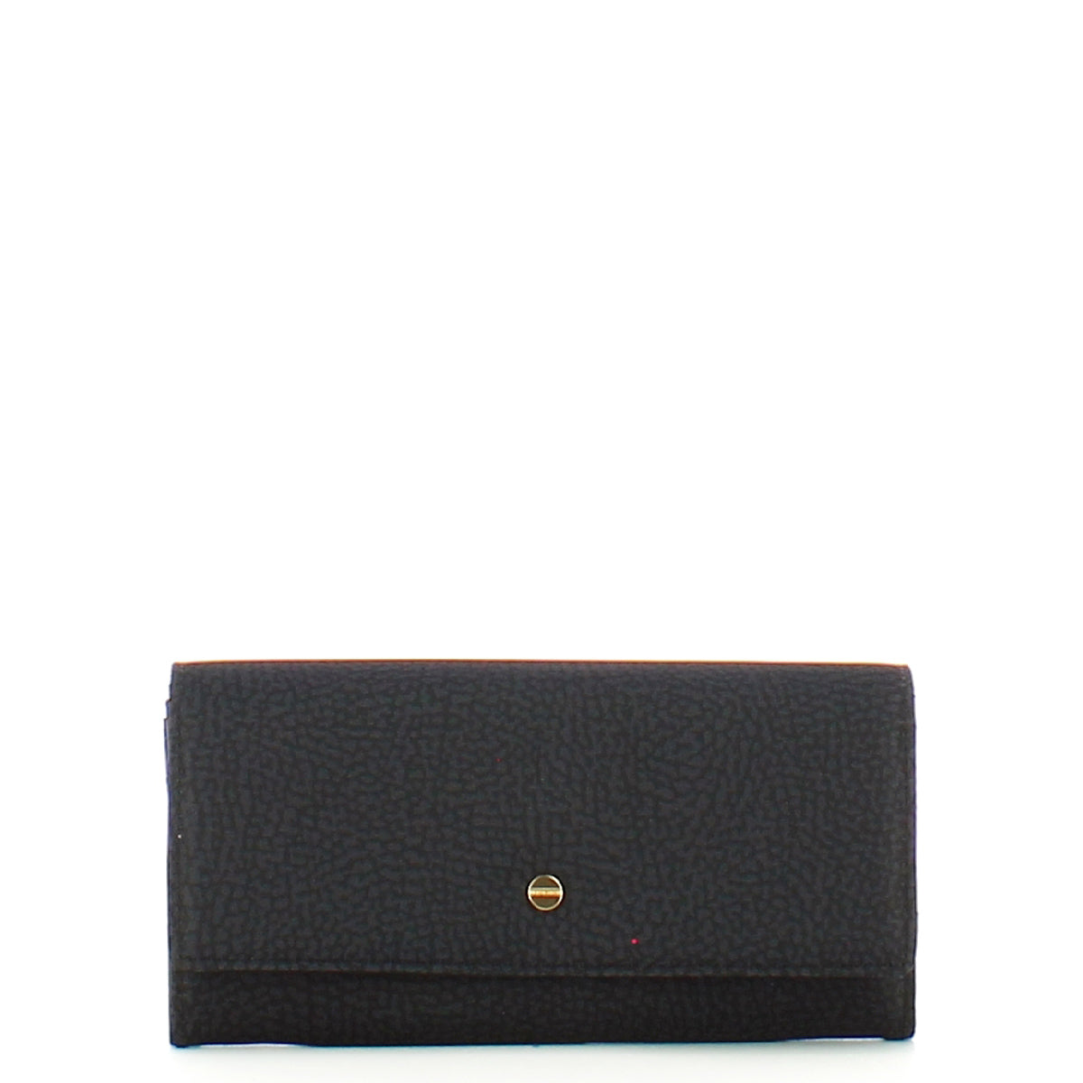 Borbonese Dark Black Large RFID Blocking Wallet - Eco-Friendly Recycled Nylon - Secure Travel & Everyday Use