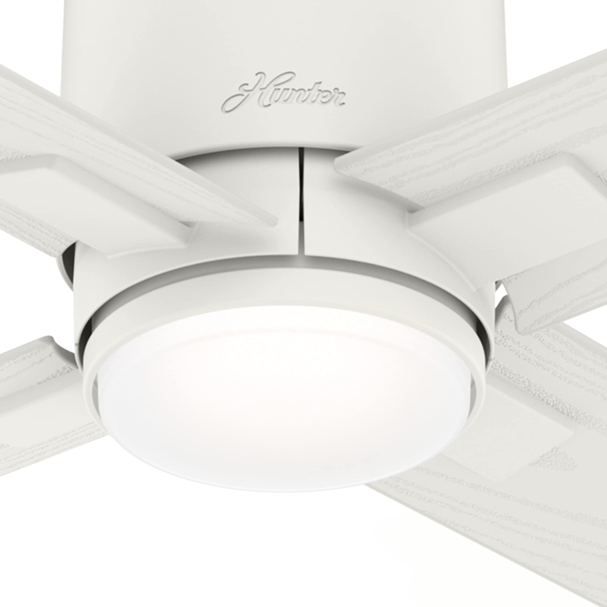Hunter Fan 52 Inch Matte White Outdoor Ceiling Fan with LED Light Kit & Remote Control - Durable Weatherproof Design for Patio, Deck, Porch & Backyard (Renewed)