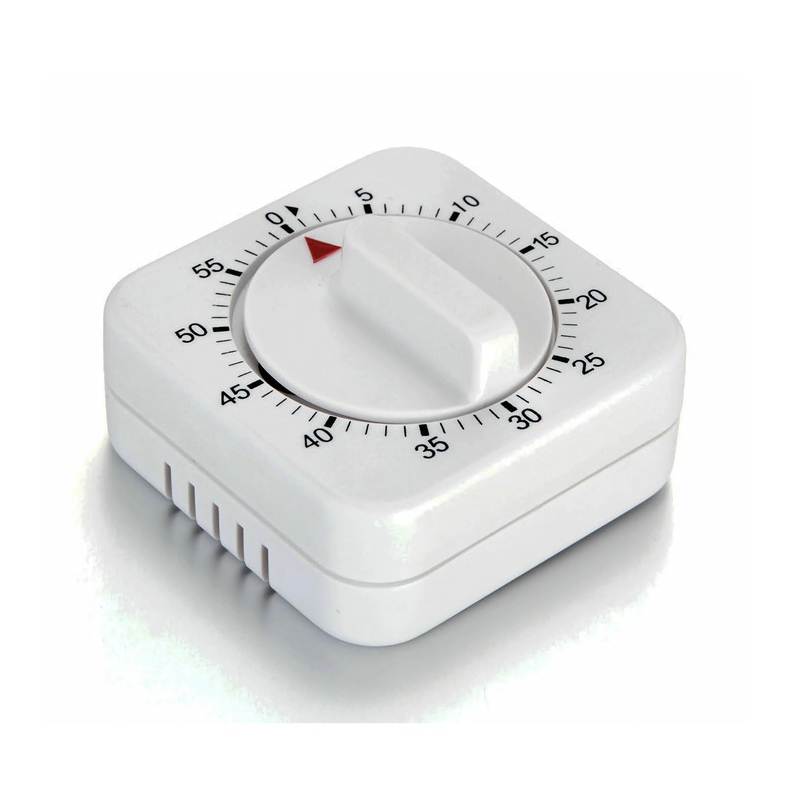 60 Minute Mechanical Kitchen Timer - Loud Alarm Manual Countdown Timer for Cooking, Baking, Classroom & Study - No Batteries Needed - White (Perfect for Home, Office & Kitchen Use)