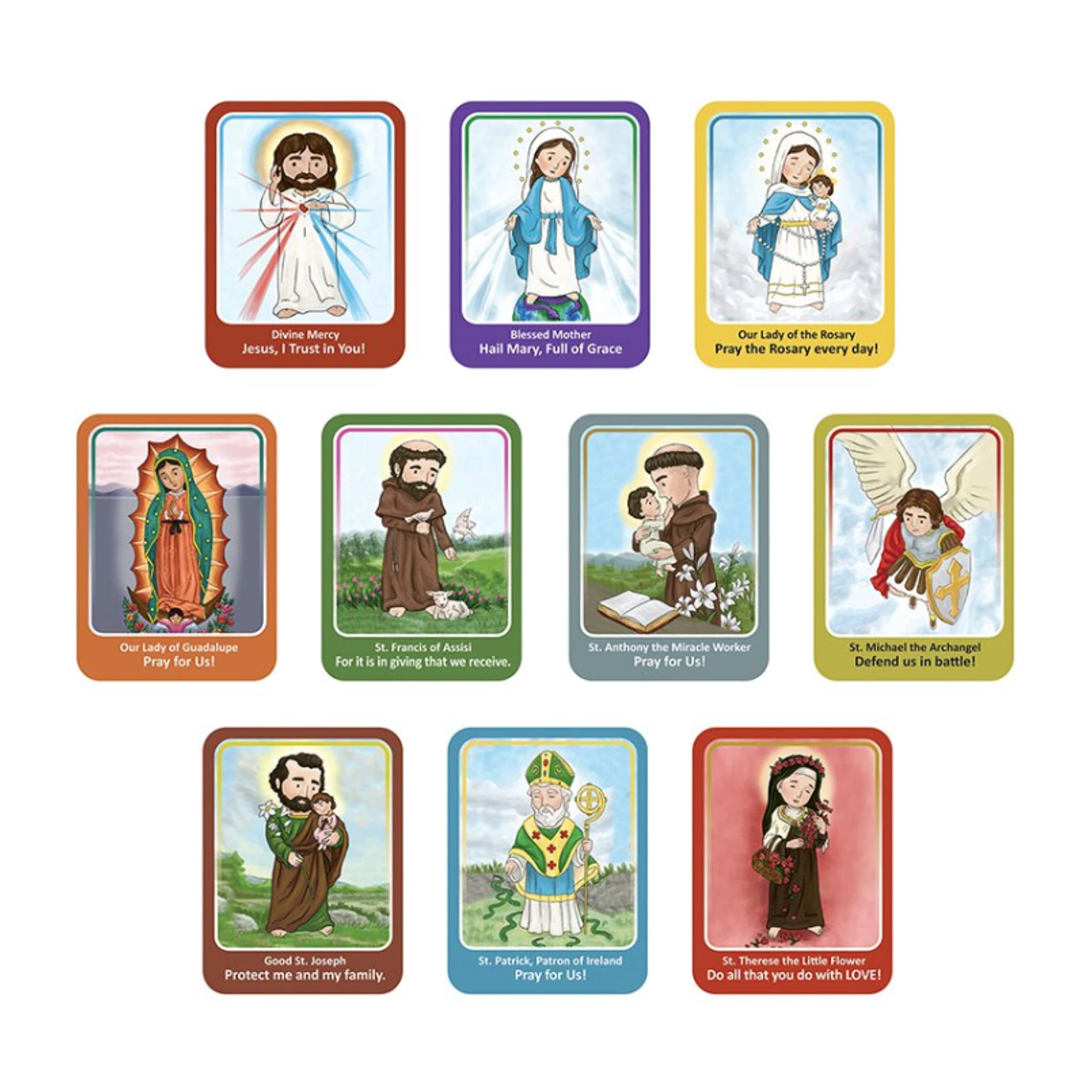 Christian Stickers for Kids - 100 Religious Catholic Saint Mini Stickers with 10 Refrigerator Magnets - Perfect for Sunday School, Bible Study & Faith-Based Crafts