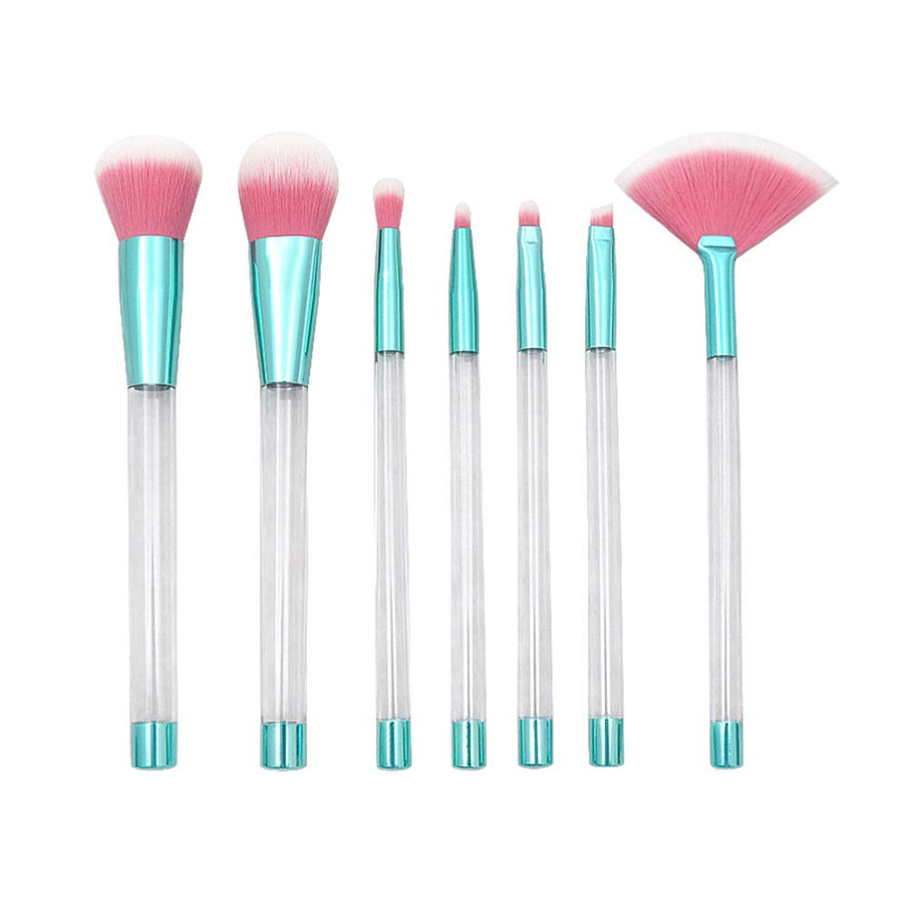 7-Piece Glitter Makeup Brush Set - DIY Quicksand Handle Foundation, Powder, Concealer & Blush Brushes with Empty Sand Handle - Perfect for Professional Makeup Artists & DIY Beauty Enthusiasts