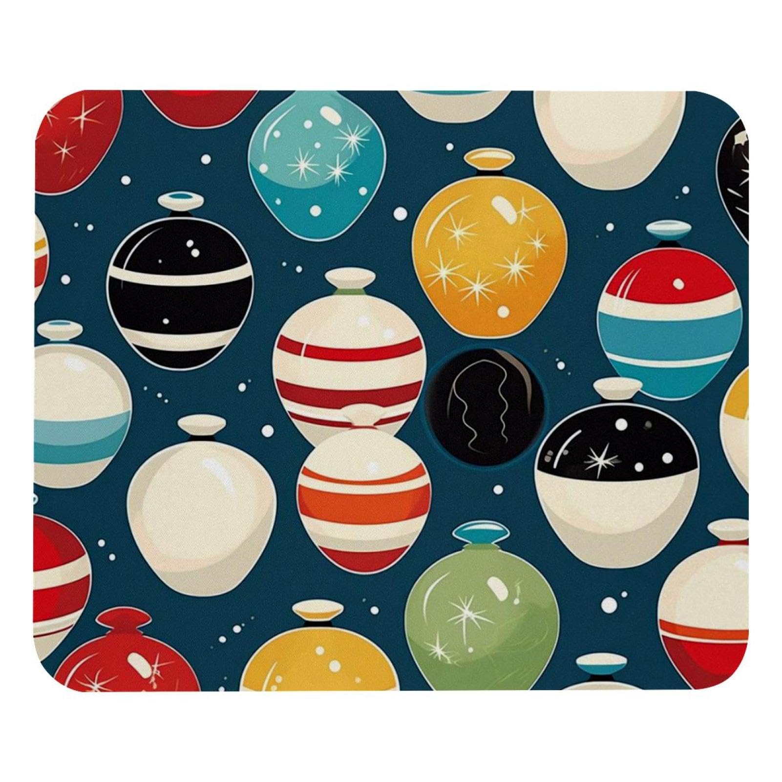Cute Bowling Ball Pattern Desk Mat - Non-Slip Rubber Base Gaming Mouse Pad & Keyboard Mat for Office, Home, PC Work & Gaming | Perfect for Computer Desks, Workspaces & Game Setups