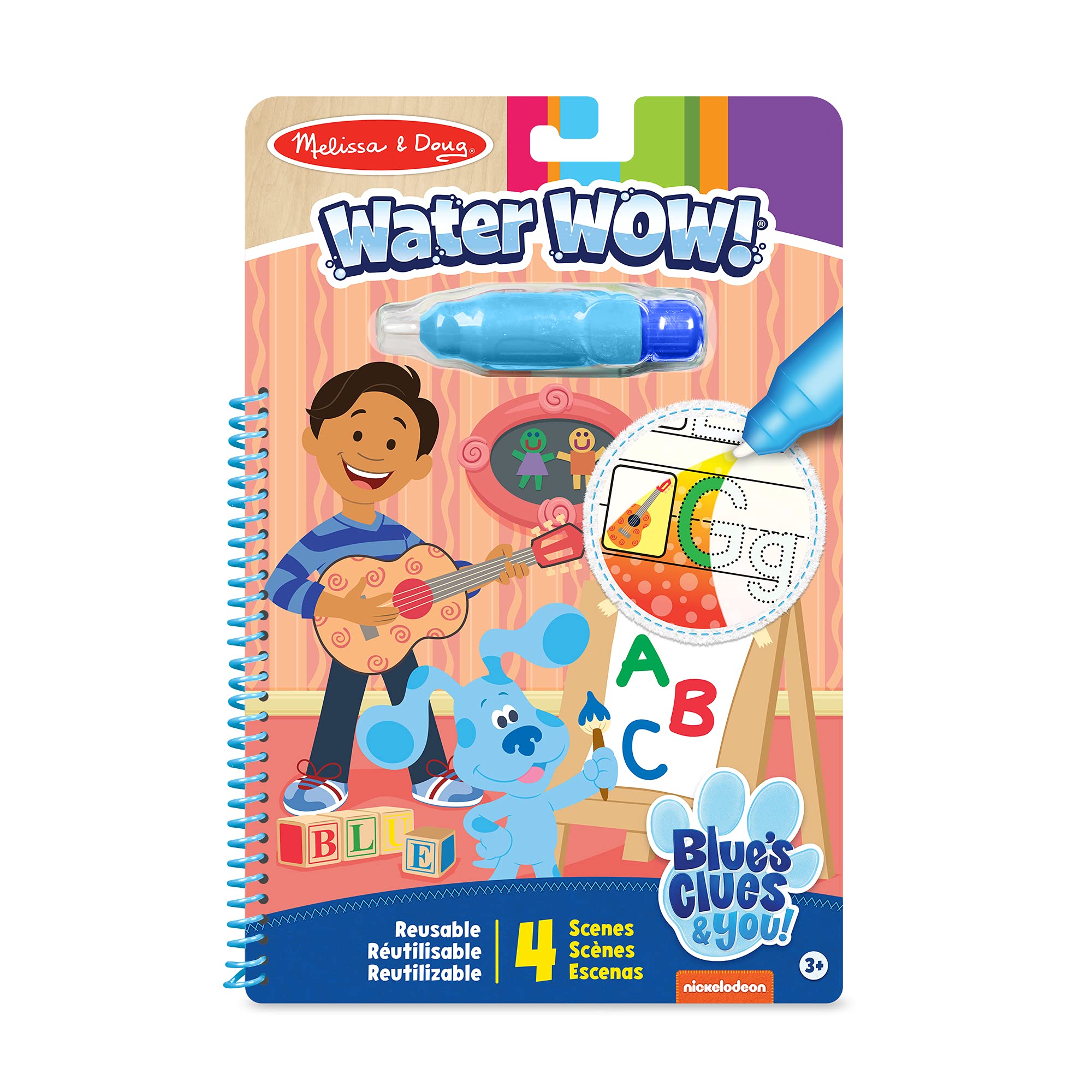 Melissa & Doug Blues Clues & You! Water Wow! Alphabet Water Reveal Travel Activity Pad - Reusable Learning & Fun for Kids On-the-Go