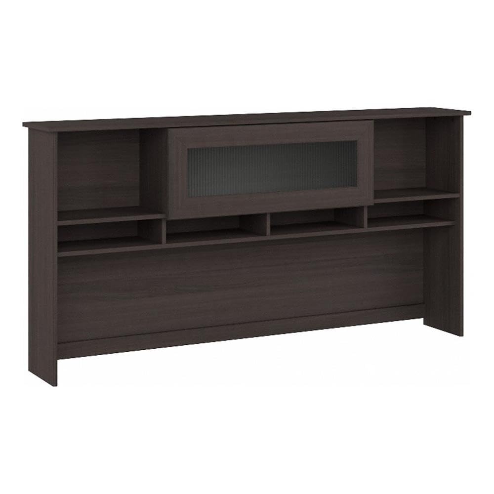 Bush Furniture Cabot Desk Hutch with Storage, 72 Inch Wide, Heather Gray - Perfect for Home Office, Study, and Workspace Organization