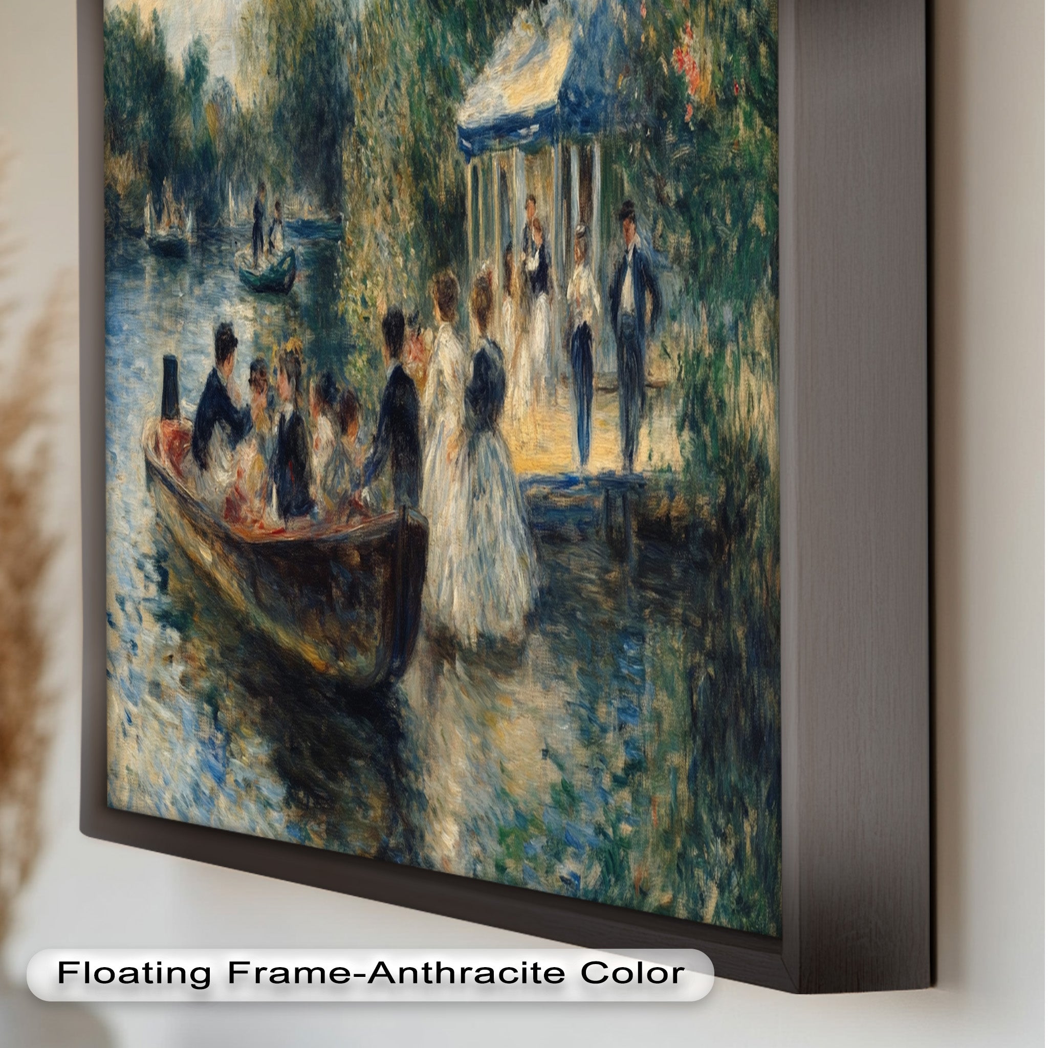 Afternoon Gathering by the River - Handmade Impressionist Oil Painting on Canvas - Perfect for Living Room, Bedroom, or Office Wall Decor