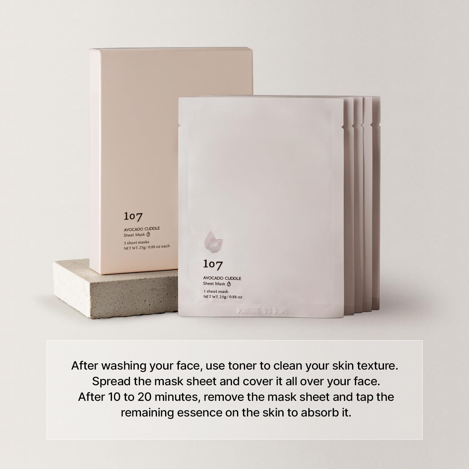 Avocado Face Mask Pack - 5 Sheets with Niacinamide for Dry Skin | Korean Skincare for Hydration & Nourishment