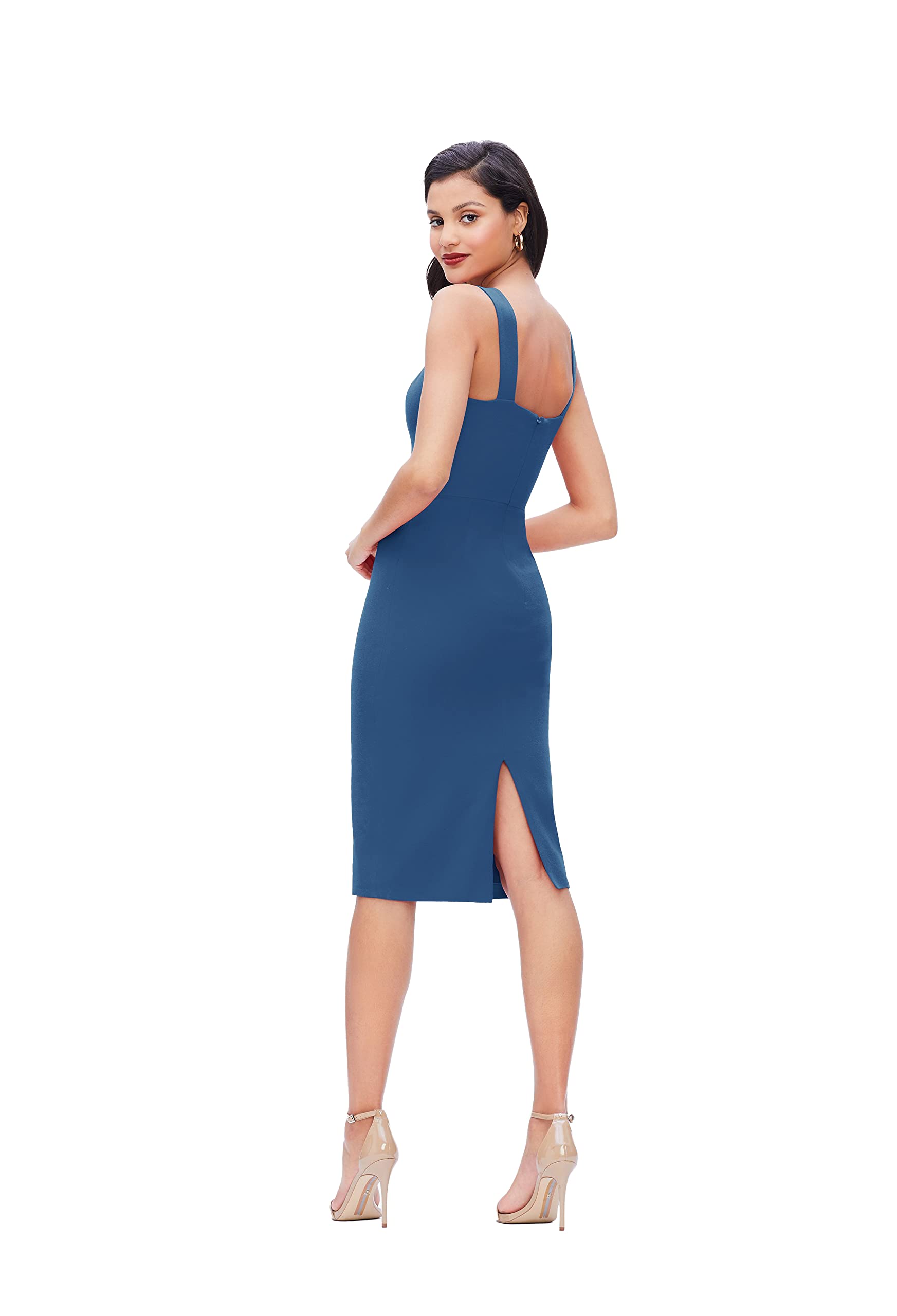 Dress the Population Women's Nicole Sweetheart Neck Bodycon Midi Dress - Elegant Party & Cocktail Dress for Evening Events, Weddings & Date Nights