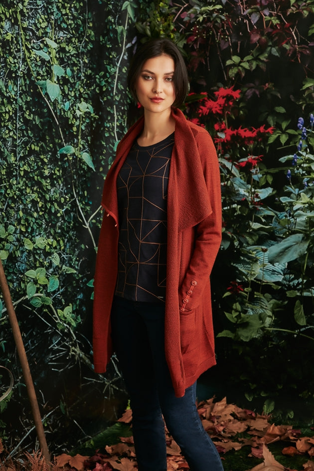 Agent Cardi Coat Pumpkin - Stylish Women's Winter Jacket for Cold Weather, Fashionable Outerwear for Daily Wear and Outdoor Activities
