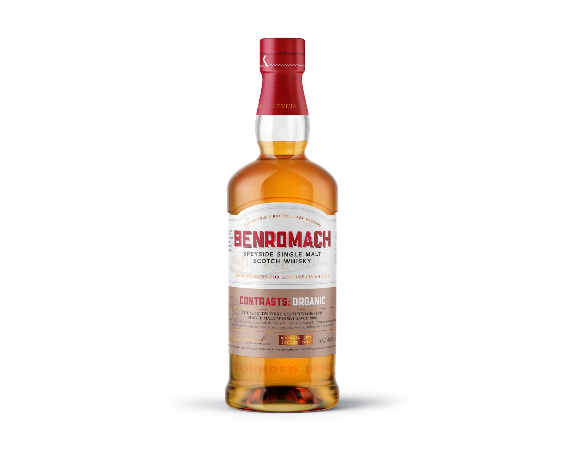 Benromach Organic Special Speyside Single Malt Scotch Whisky - 70cl Bottle | Premium Aged Whiskey for Gifting, Collecting & Special Occasions | Perfect for Whisky Lovers & Connoisseurs