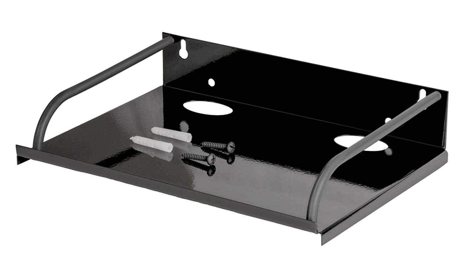 Universal VR Set Top Box & DTH Wall Mount Stand - WiFi Router Holder for All Types of Devices, Black | Perfect for Living Room, Bedroom & Office Organization