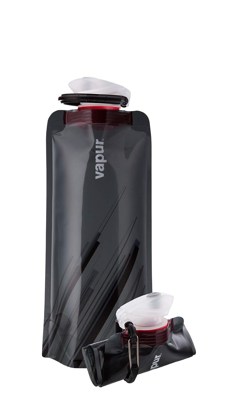 Vapur Collapsible Water Bottles 2 Pack - Reusable Leak Proof BPA-Free Water Bottles with Carabiner Clip for Hiking, Camping, Travel & Outdoor Activities | Compact Foldable Design for Gym, Work & Backpacking | Eco-Friendly Anti-Bottle Hydration Solution