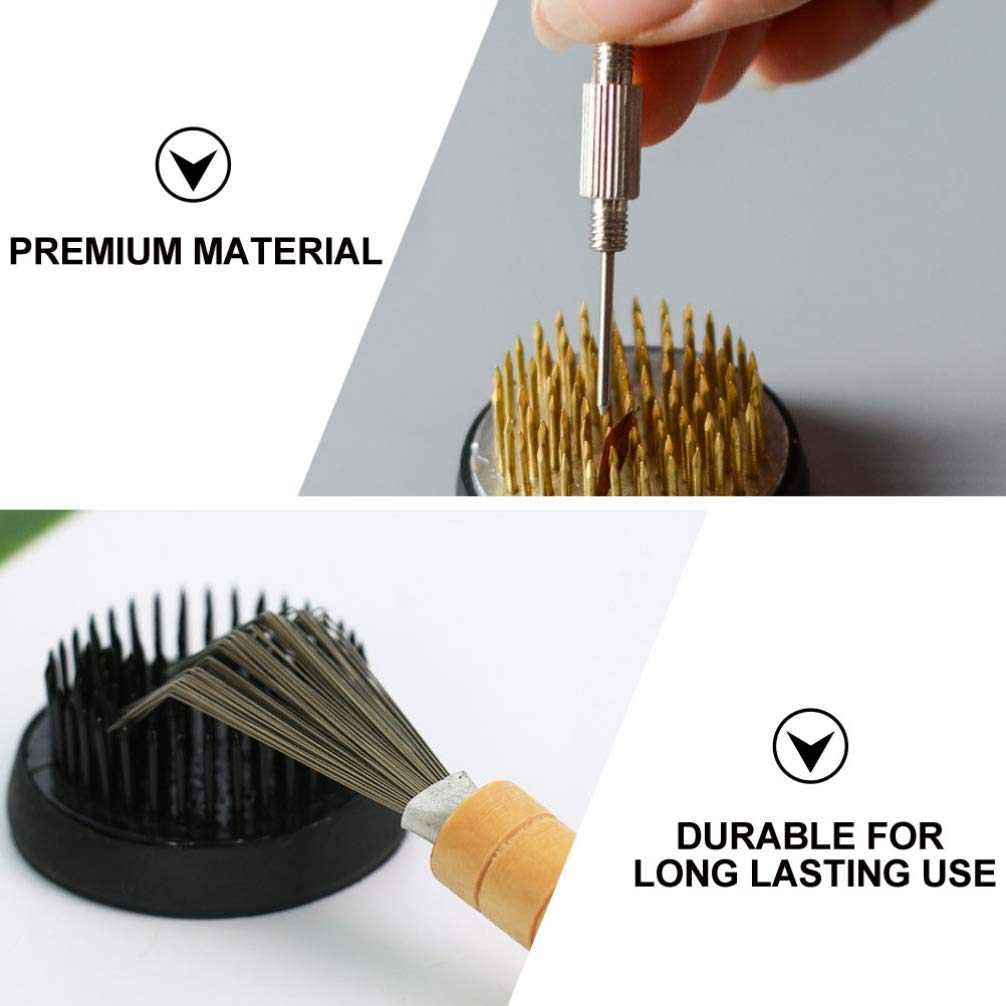 ABOOFAN Japanese Ikebana Flower Arranging Tool Set - Stainless Steel Kenzan, Needle Cleaner, Pin Rake & Straightening Tools for Floral Design - Perfect for Home Decor, Wedding Centerpieces & DIY Flower Arrangements