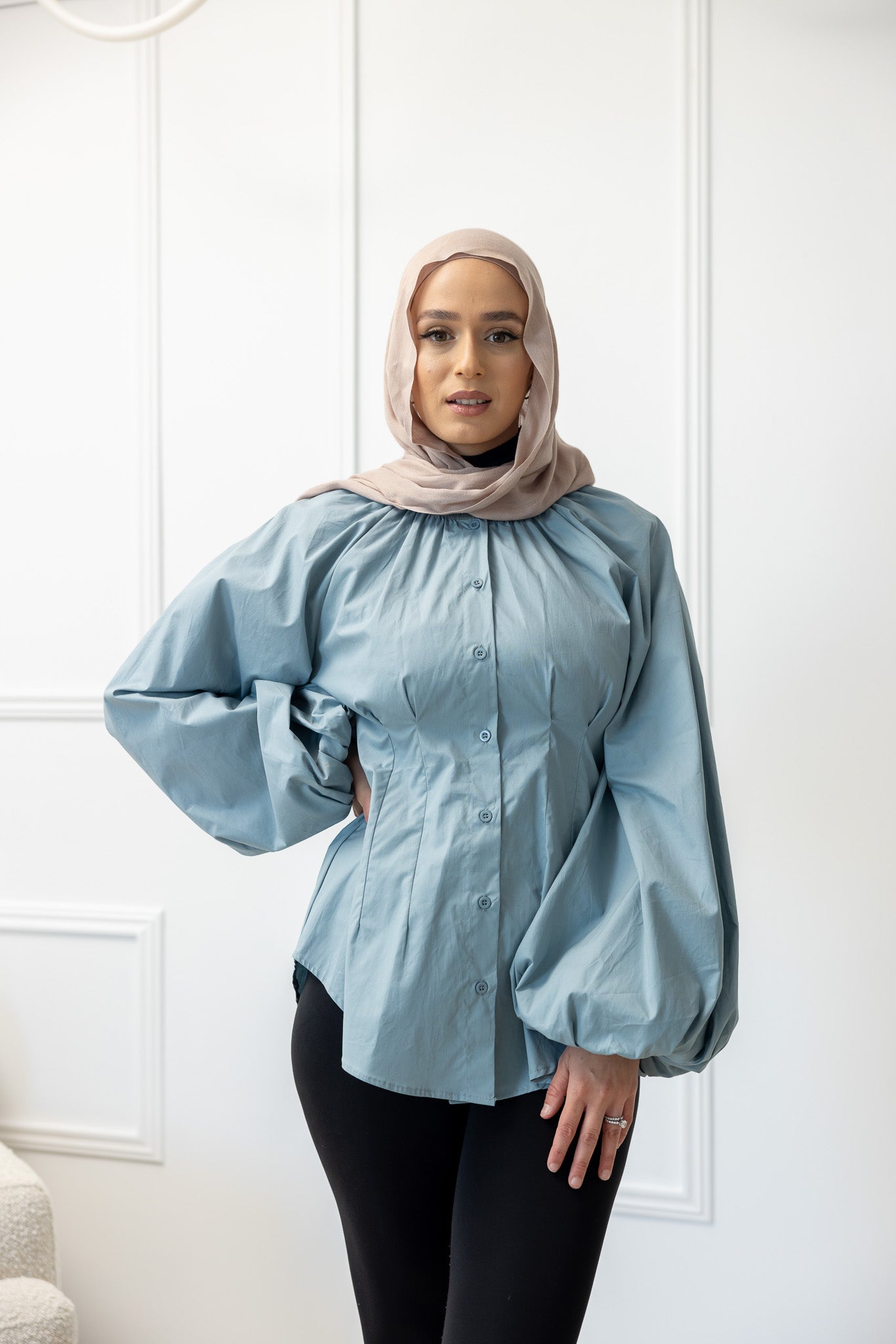 Crescent Puff Sleeve Blouse for Women | Elegant Flowy Top with Ruffle Details | Perfect for Office, Date Night & Special Occasions