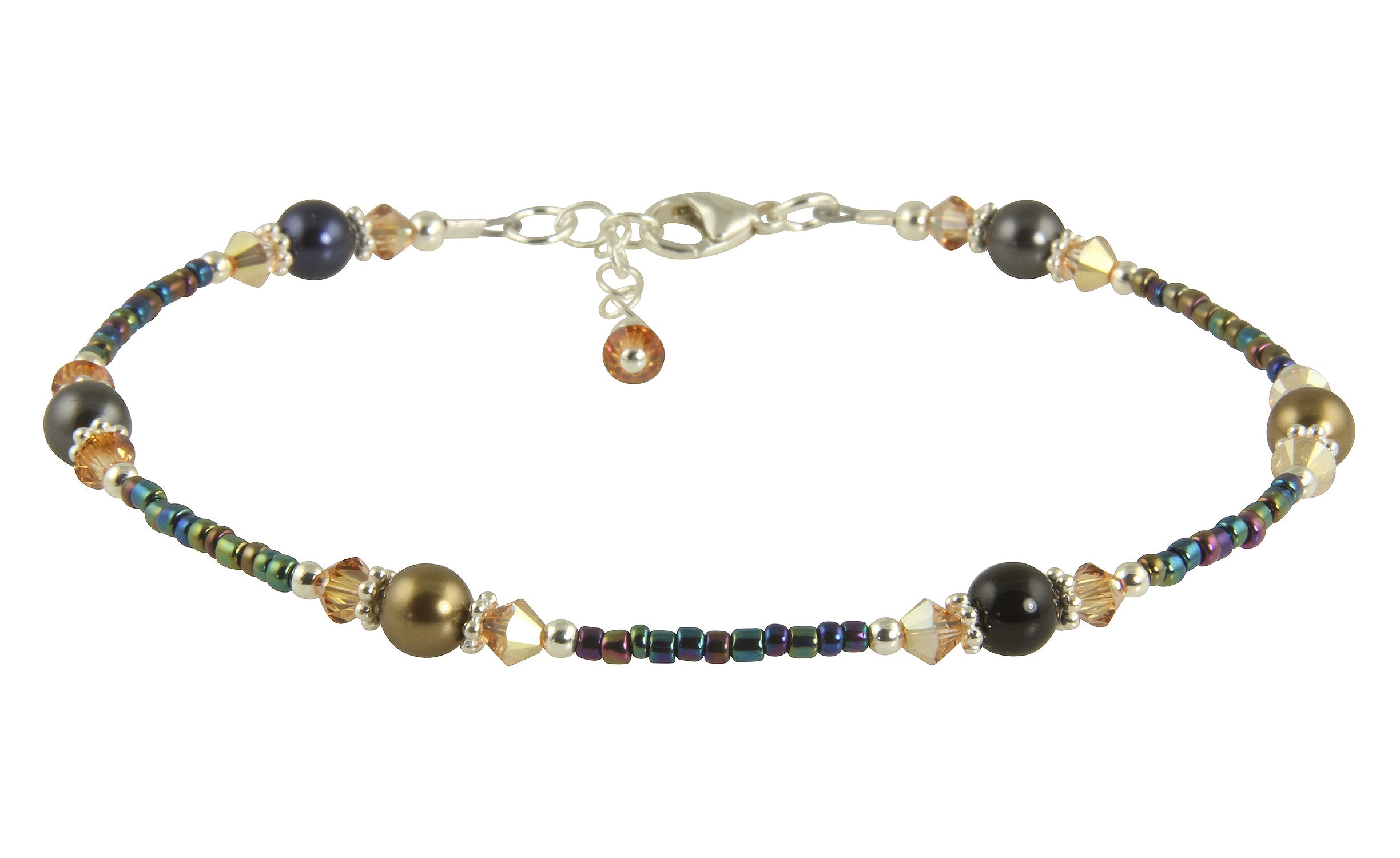 Elegant Topaz Pearl Beaded Anklet Bracelet for Women - Perfect for Beach Weddings, Summer Outfits & Boho Fashion Accessories