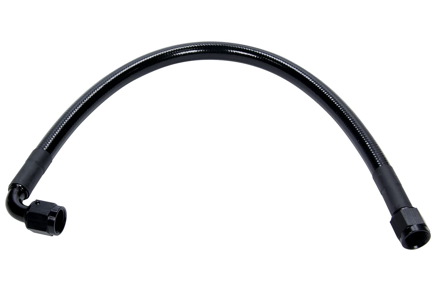 Allstar Performance Coated Braided Stainless Steel Hose 24 Inch #6 AN Fitting -6 Straight/-6 90 Degree for Fuel, Oil & Coolant Lines - Perfect for Automotive, Racing & Marine Applications