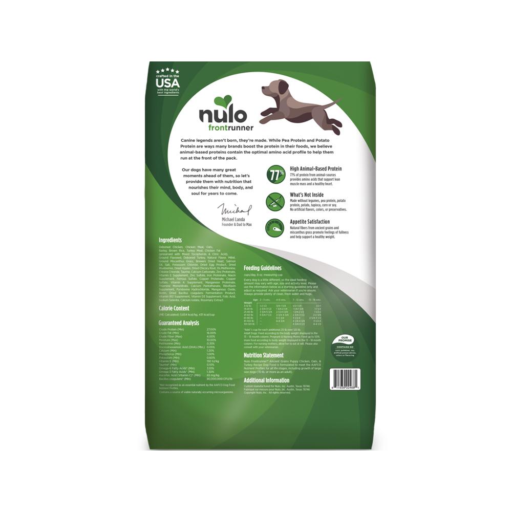 FrontRunner Puppy Chicken, Oats & Turkey Dry Dog Food - High Protein Grain-Free Kibble for Small & Medium Breed Puppies - Perfect for Training Treats & Daily Meals