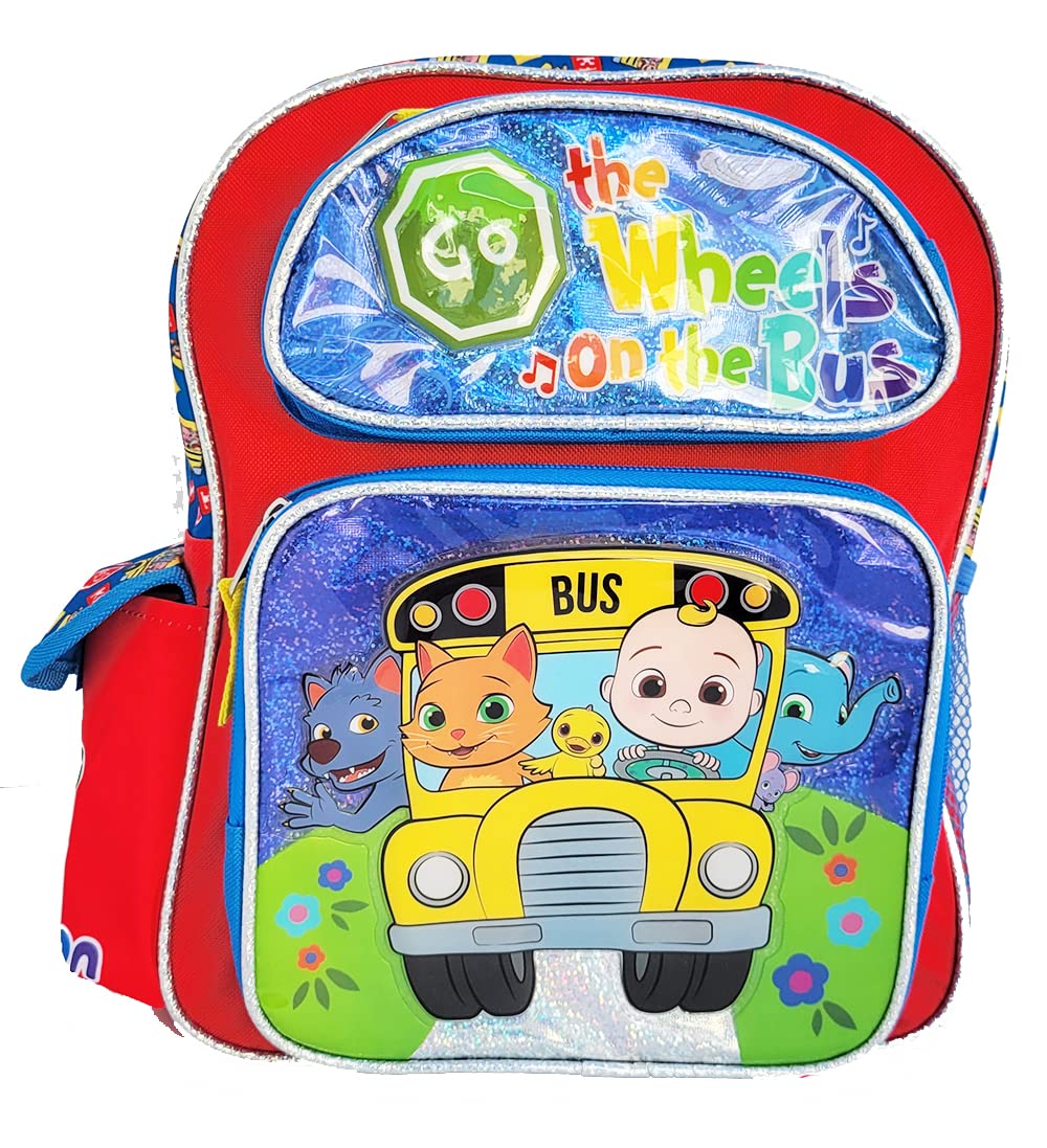 Cocomelon 12 Inch Kids Backpack with Wheels On The Bus Design - Lightweight School Bag for Boys & Girls - Perfect for Preschool, Daycare & Travel Accessories