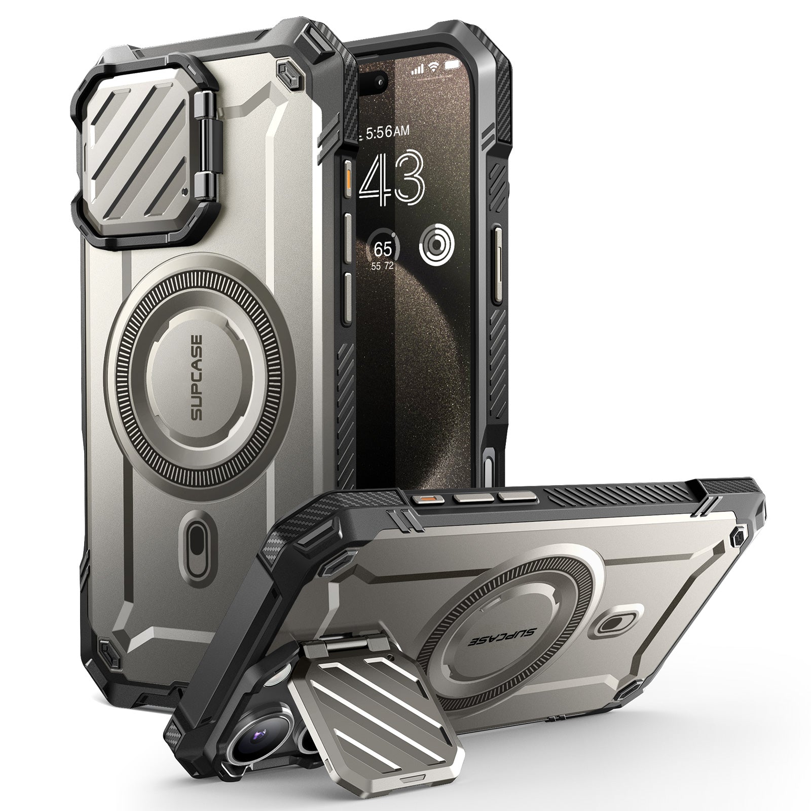 iPhone 16 Pro 6.3 Inch Unicorn Beetle MAG XT MagSafe Protective Case - Titanium Gray | Shockproof & Magnetic Phone Cover for Work, Travel & Outdoor Activities