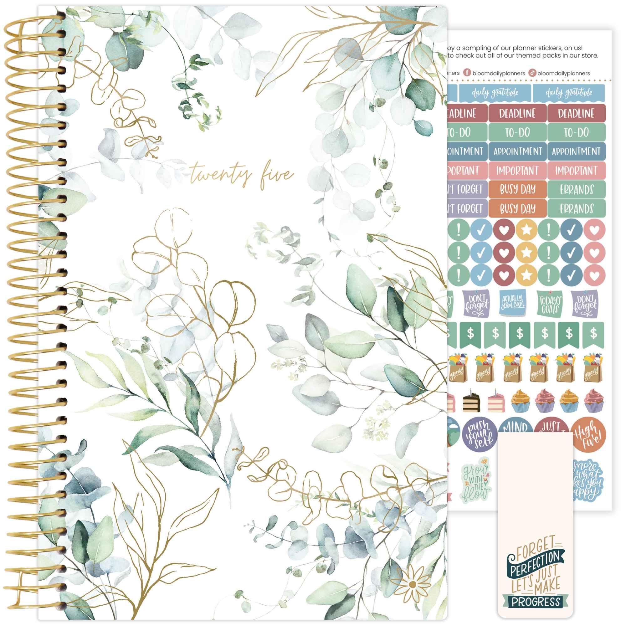 Bloom 2025 Daily Planner & Calendar (Jan-Dec 2025) - Weekly/Monthly Agenda, 5.5