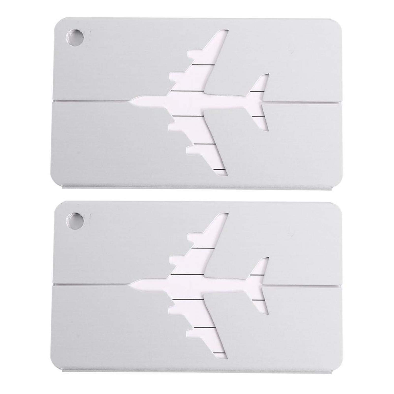 HERCHR 2-Pack Aluminum Luggage Tags - Durable Travel Suitcase ID Tags with Address Label Holder for Business Trips & Vacations | Perfect for Airports, Hotels & Cruise Travel