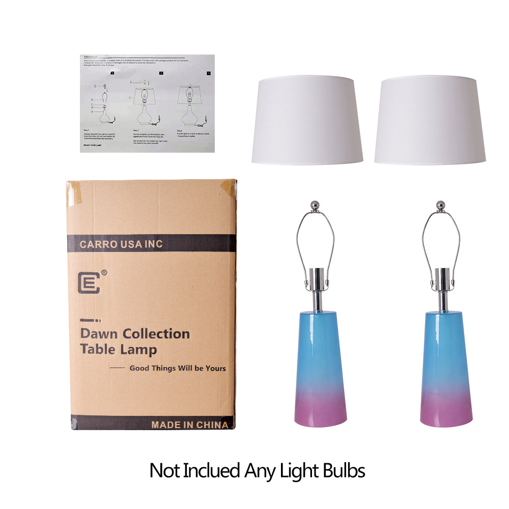 Rosemary Ombre Glass Table Lamp Set of 2 - 25