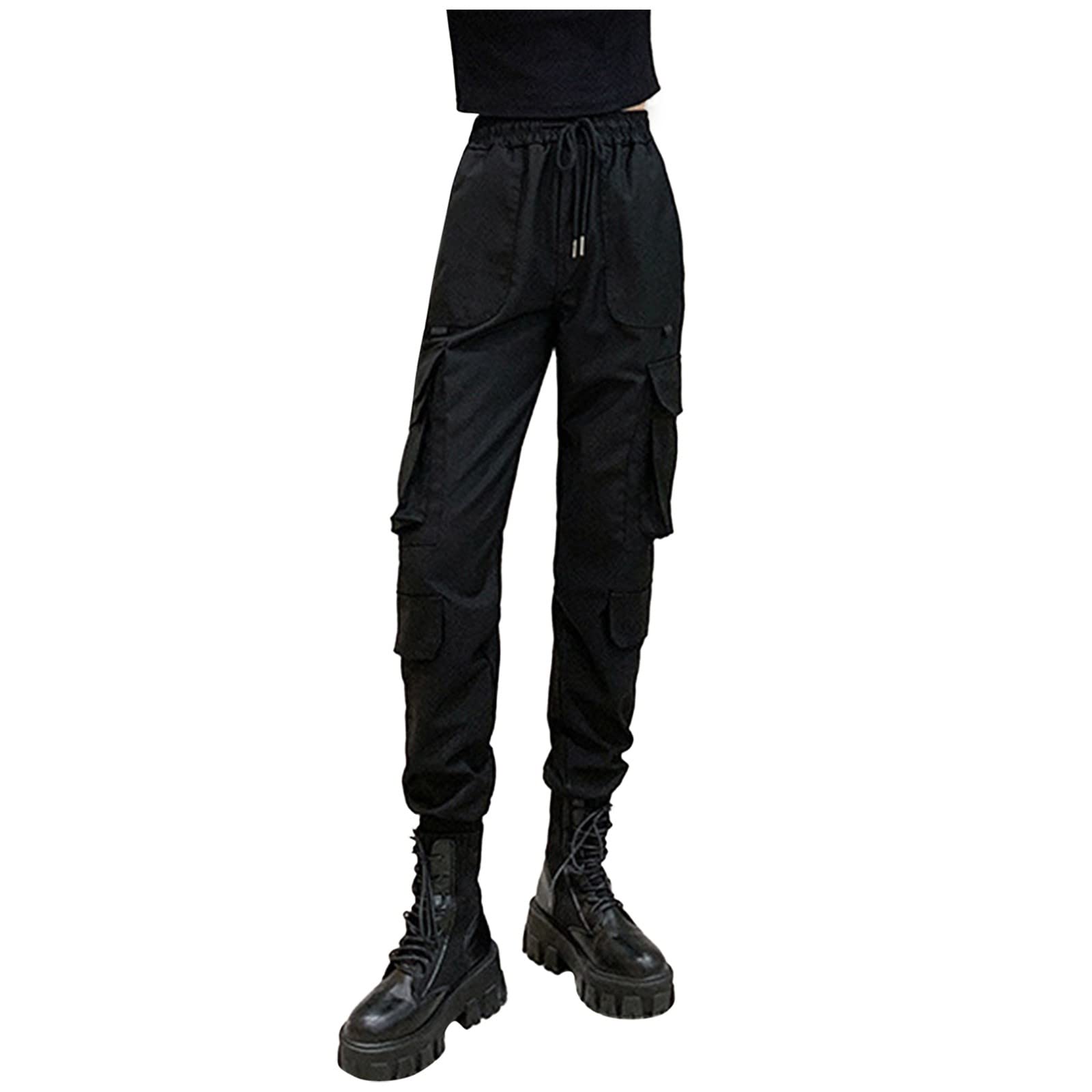 Women's Patchwork Beach Pants with Pockets - Loose Jogger Cargo Trousers for Streetwear & Summer Vacation | Comfortable Baggy Pants for Travel, Yoga, and Casual Outfits