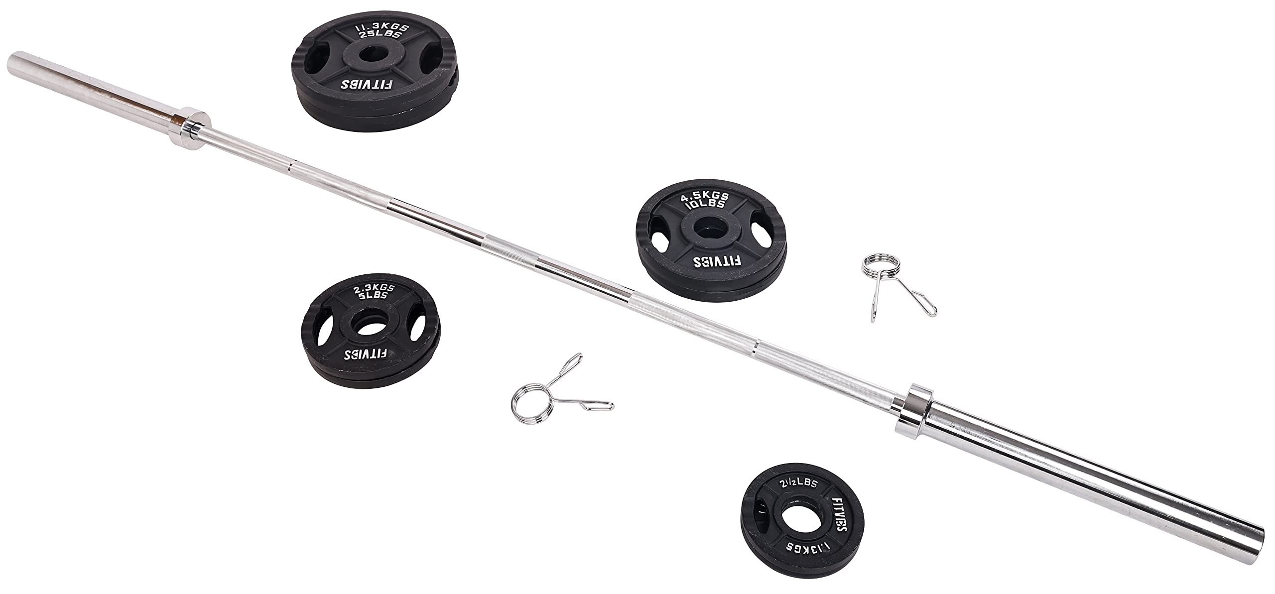 Olympic Cast Iron Weight Plates for Strength Training & Weightlifting - Pair, Set, or Combo with Barbell - Multiple Sizes (Home Gym, CrossFit, Powerlifting)