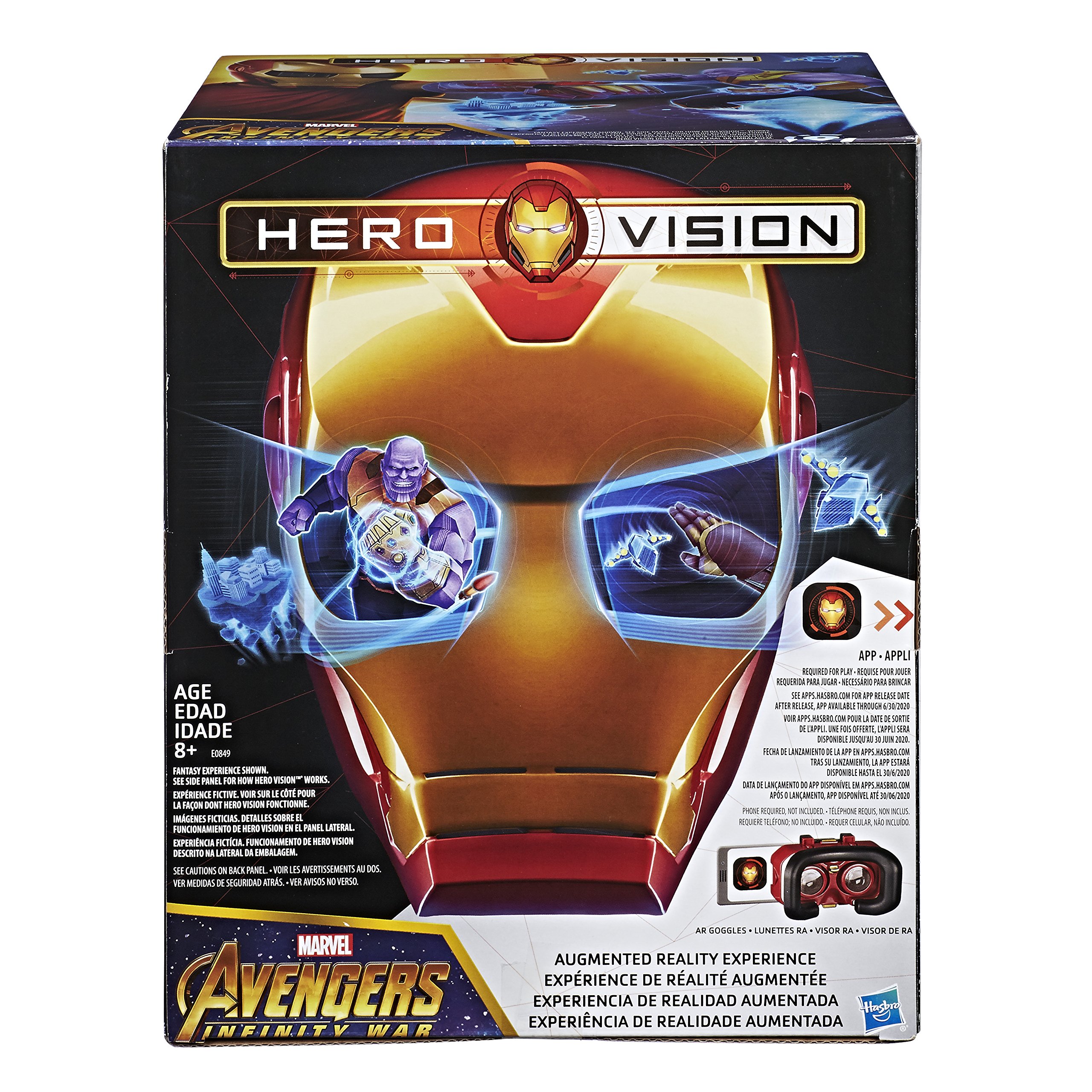 Marvel Avengers Iron Man Augmented Reality Helmet E0849 - Kids AR Gaming Headset for Superhero Role Play & Interactive Tech Fun - Perfect for Cosplay, Birthday Gifts & Virtual Reality Adventures