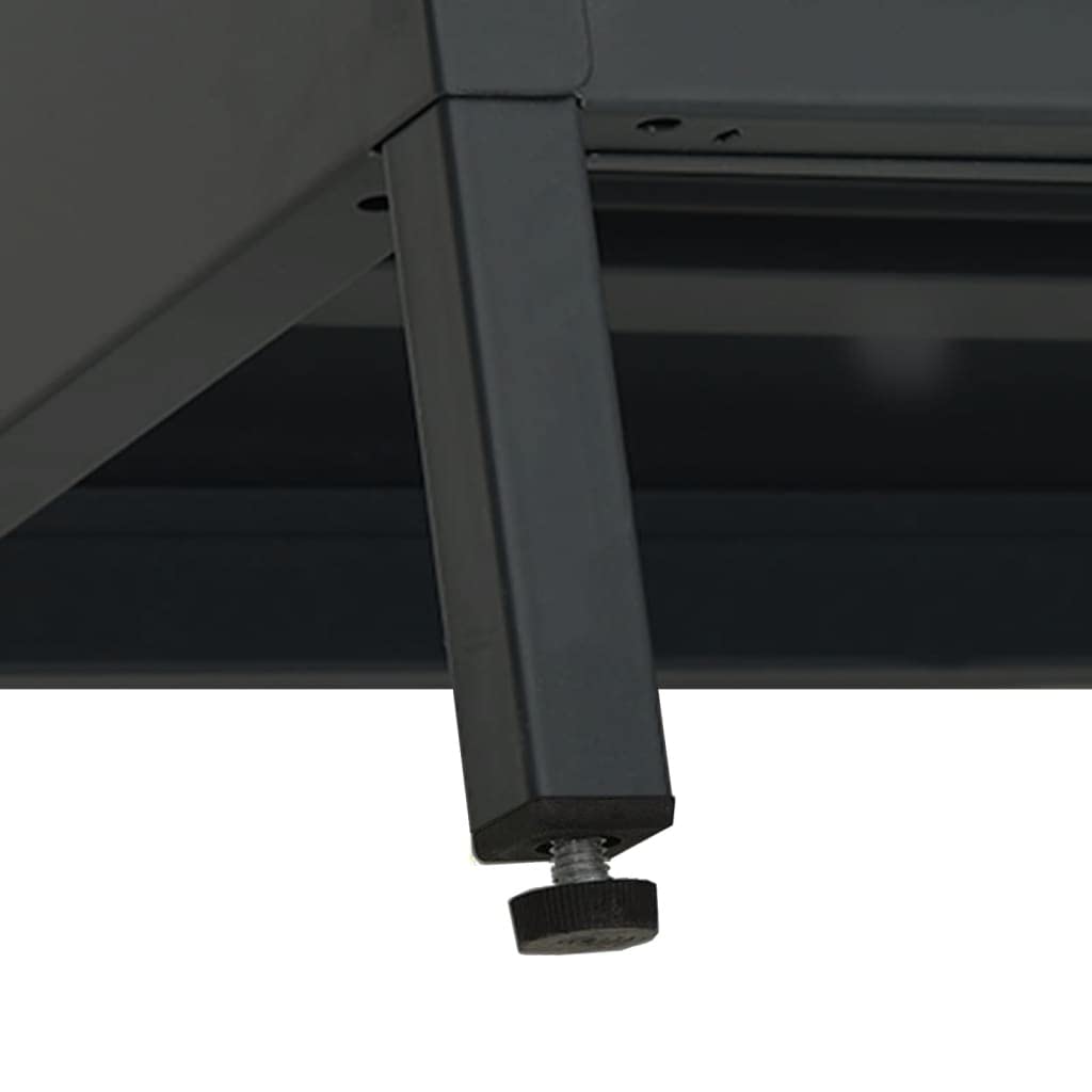 Modern Black TV Stand Cabinet - Sturdy Steel & Glass Construction with Adjustable Shelf - Spacious Storage for Living Room, Bedroom, Home Theater - Easy to Assemble & Clean