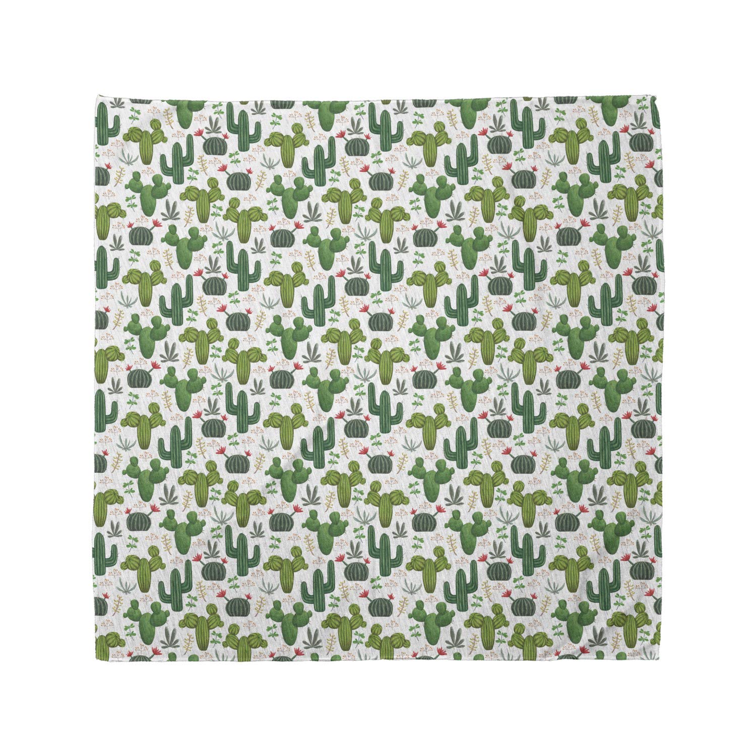 Ambesonne Cactus Bandana - Exotic Succulent Plant Print Unisex Head Scarf & Neck Tie for Outdoor Adventures, Music Festivals & Boho Fashion