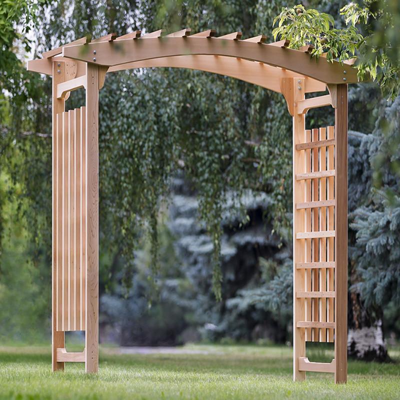 6ft Cedar Garden Pagoda Arbor - Rustic Outdoor Archway for Weddings, Events & Backyard Decor | Durable & Weather-Resistant Wood Structure