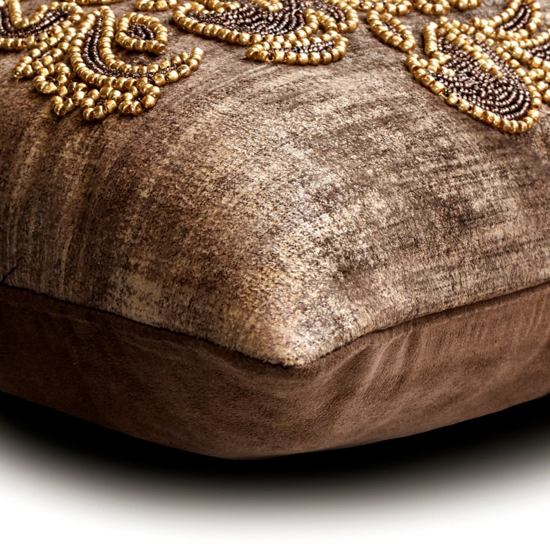 Luxury Aureate Brown Suede Throw Pillow Cover - Soft & Elegant Home Decor for Living Room, Bedroom, Sofa & Couch - 18x18 Inches