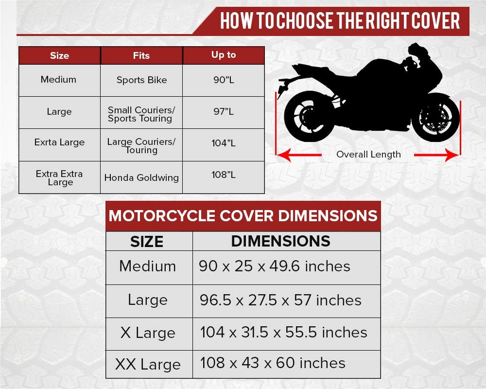 Nuzari Premium Waterproof Motorcycle Cover for Outdoor Storage - Heavy Duty Harley Davidson Bike Cover - XXL Motorcycle Accessories for Travel & Long-Term Protection